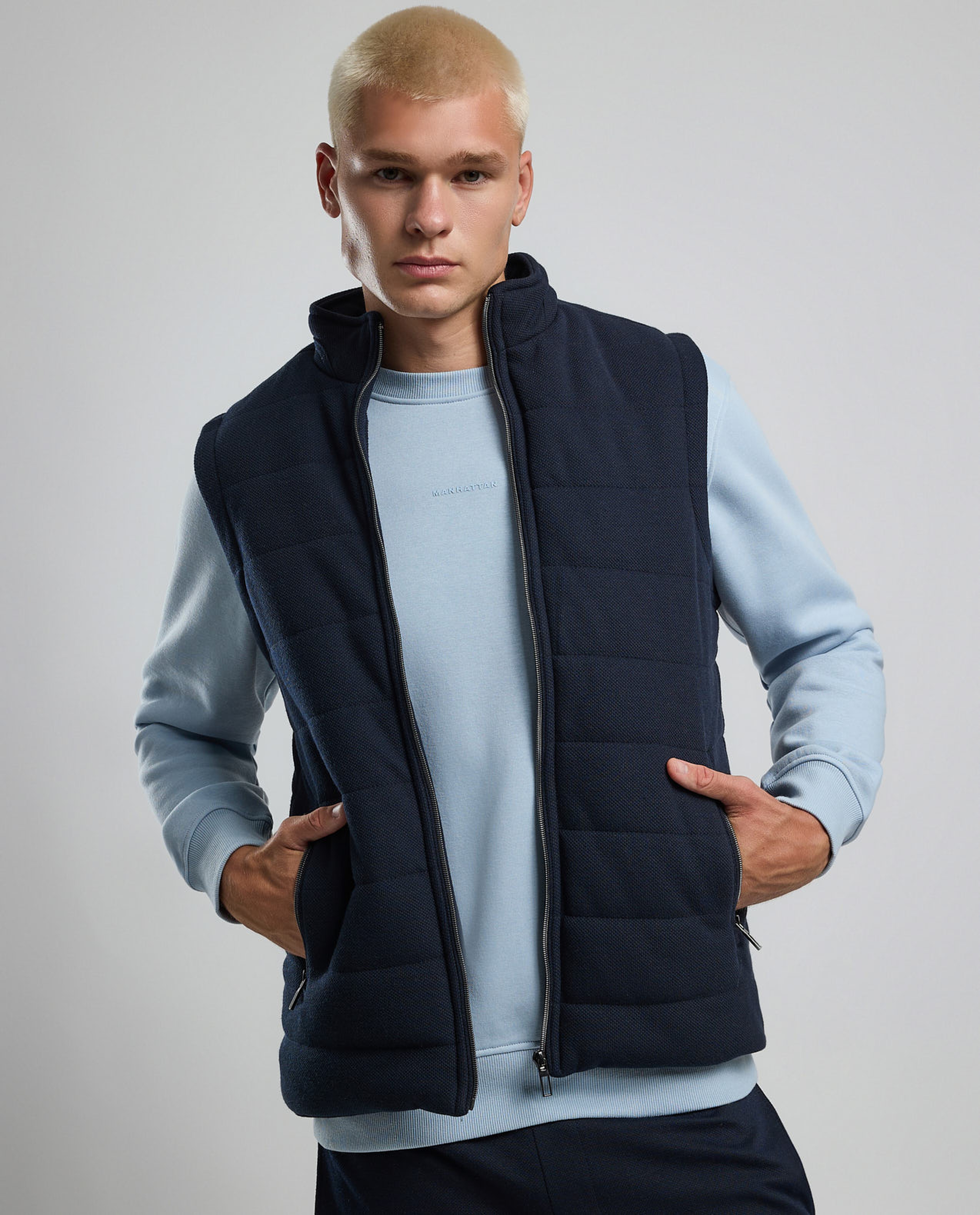 Quilted Gilet with Zipper Closure
