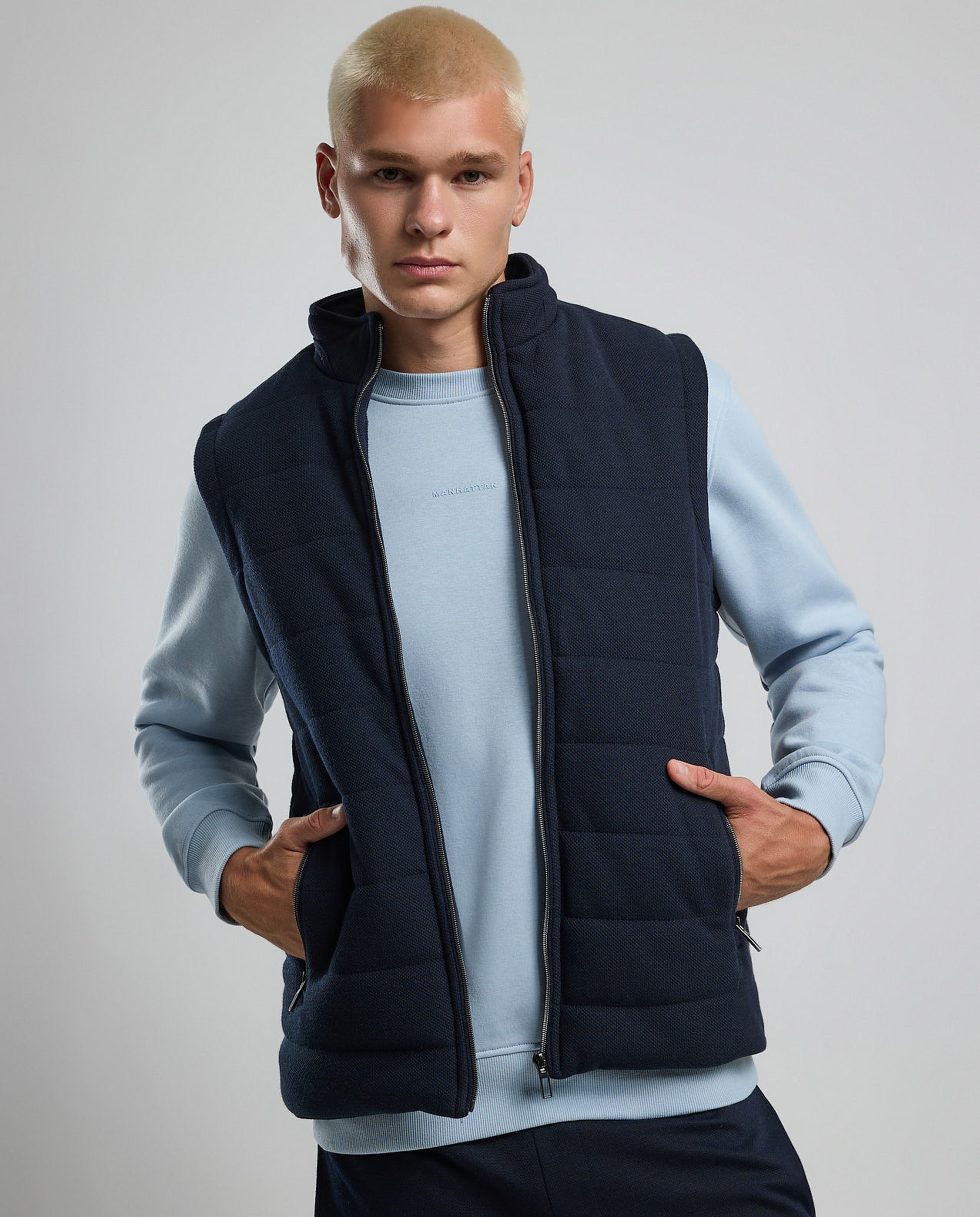 Quilted Gilet with Zipper Closure