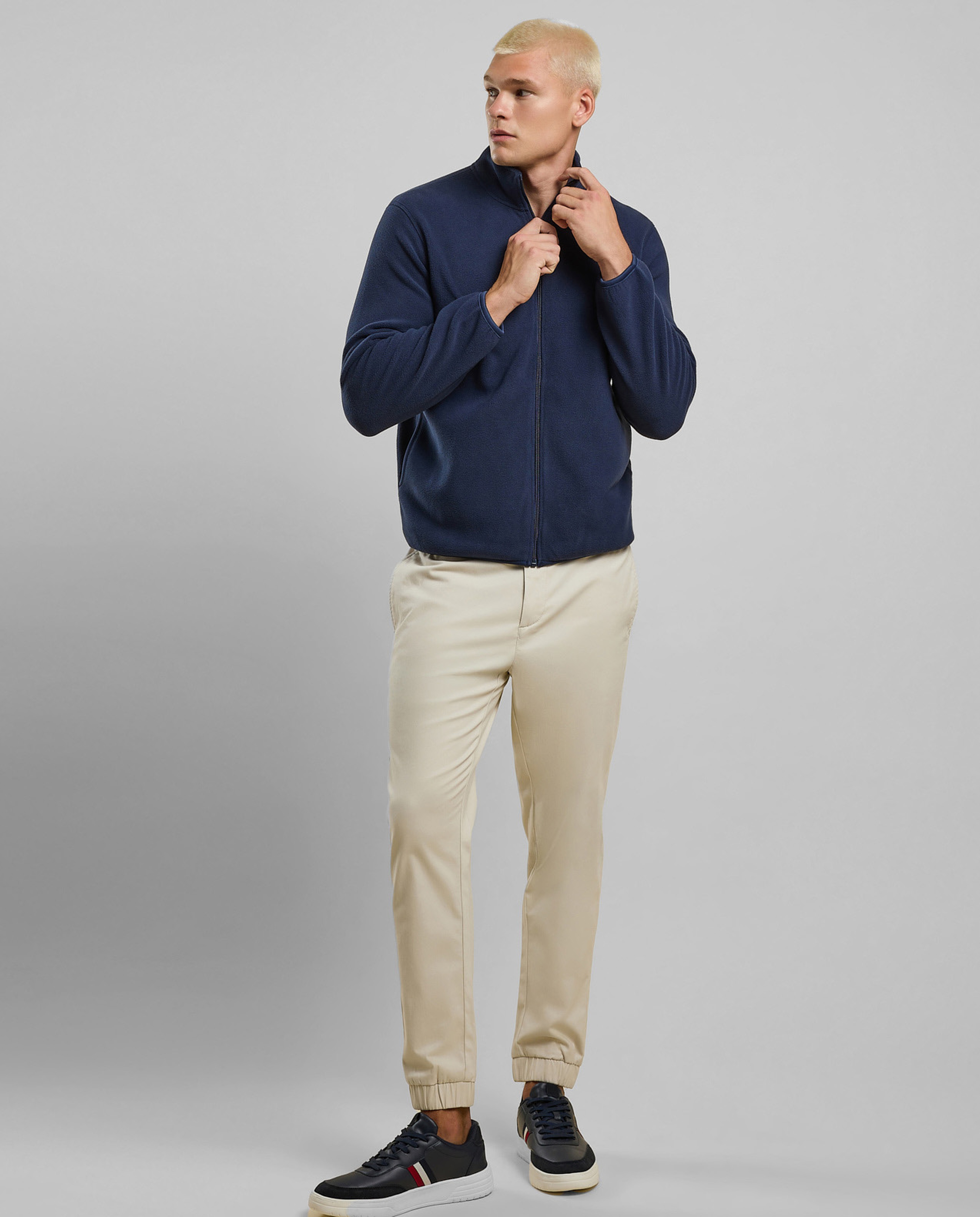 Solid Jacket with Zipper Closure