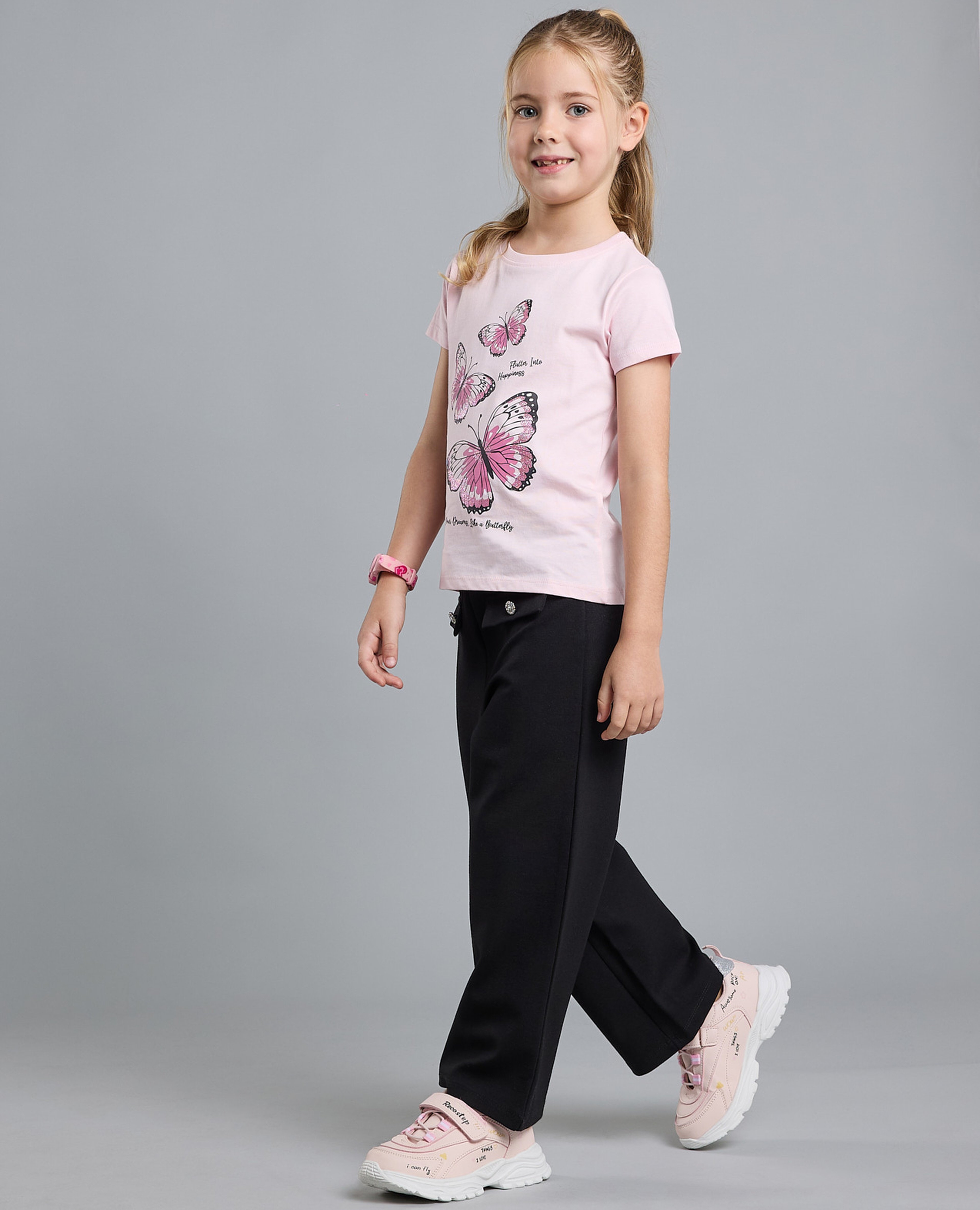 Solid Wide Leg Pants with Elastic Waist