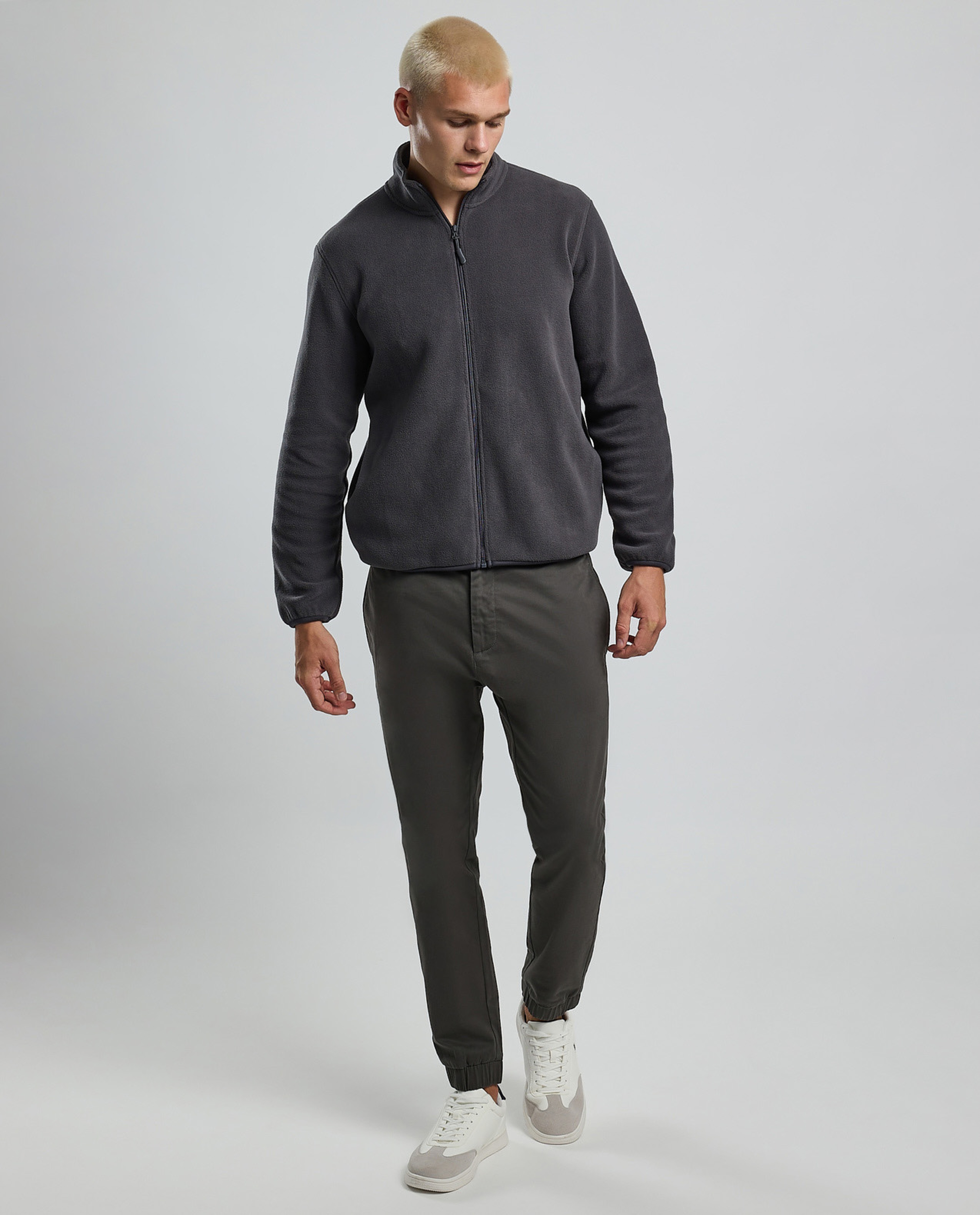 Solid Jacket with Zipper Closure