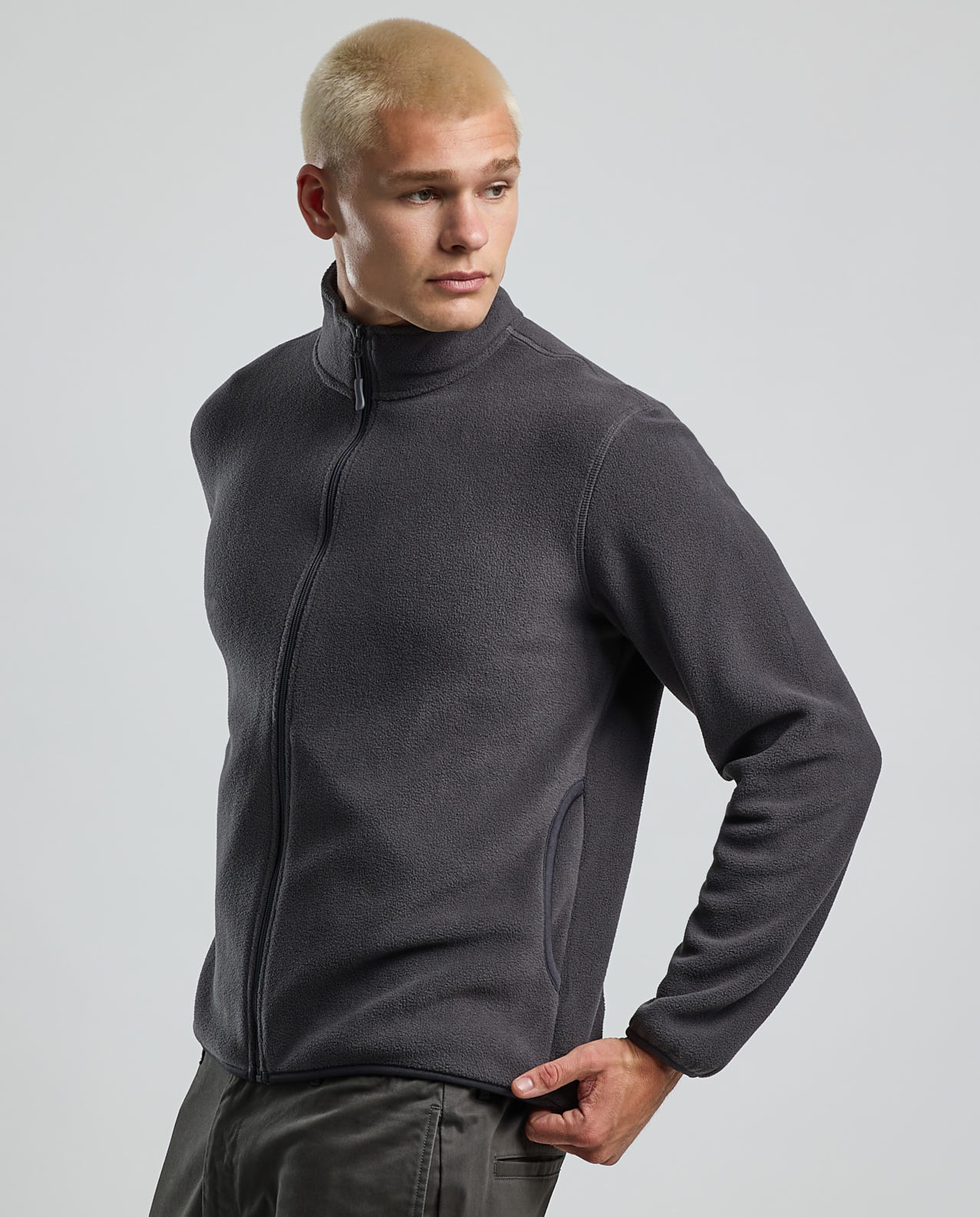 Solid Jacket with Zipper Closure