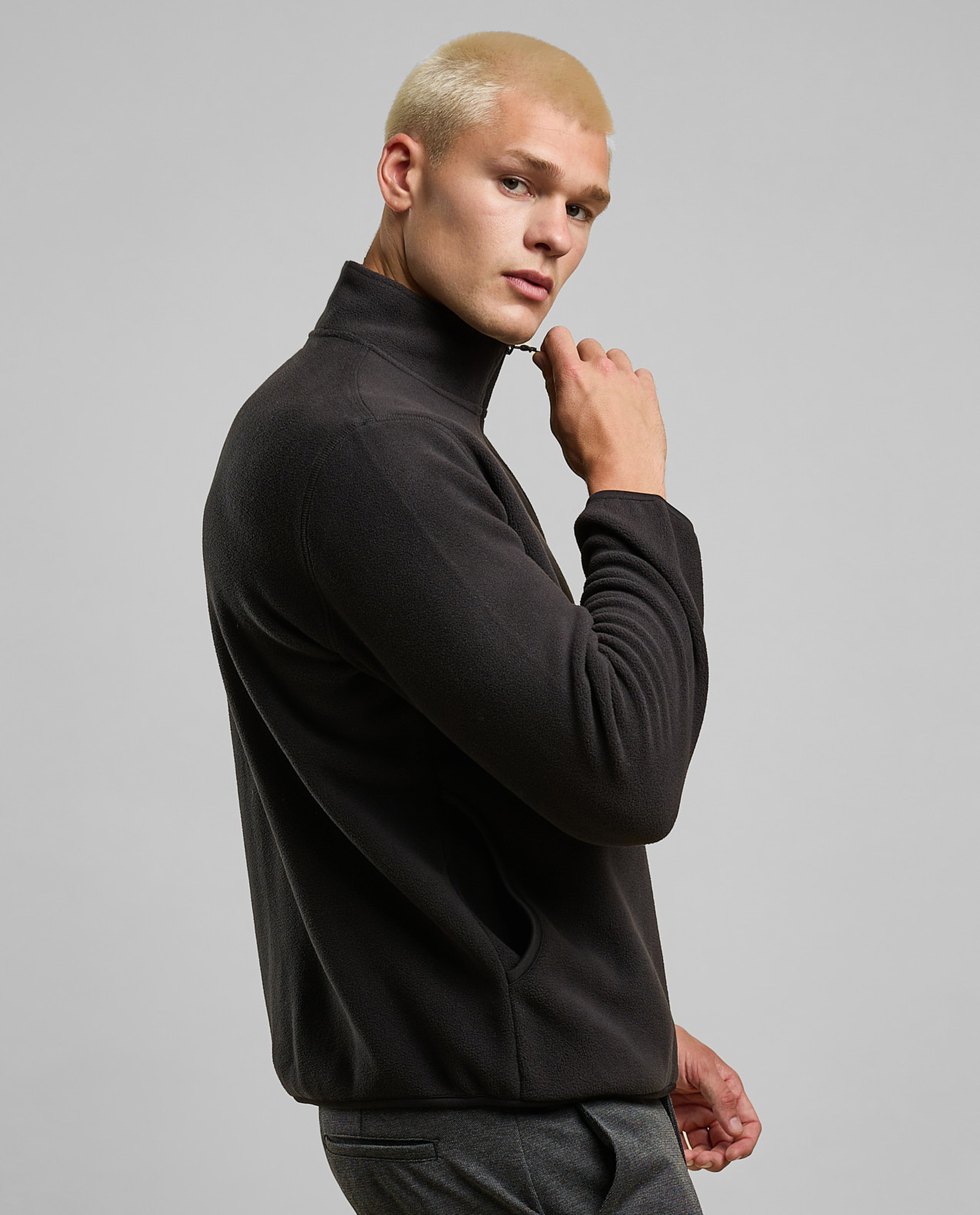 Solid Jacket with Zipper Closure