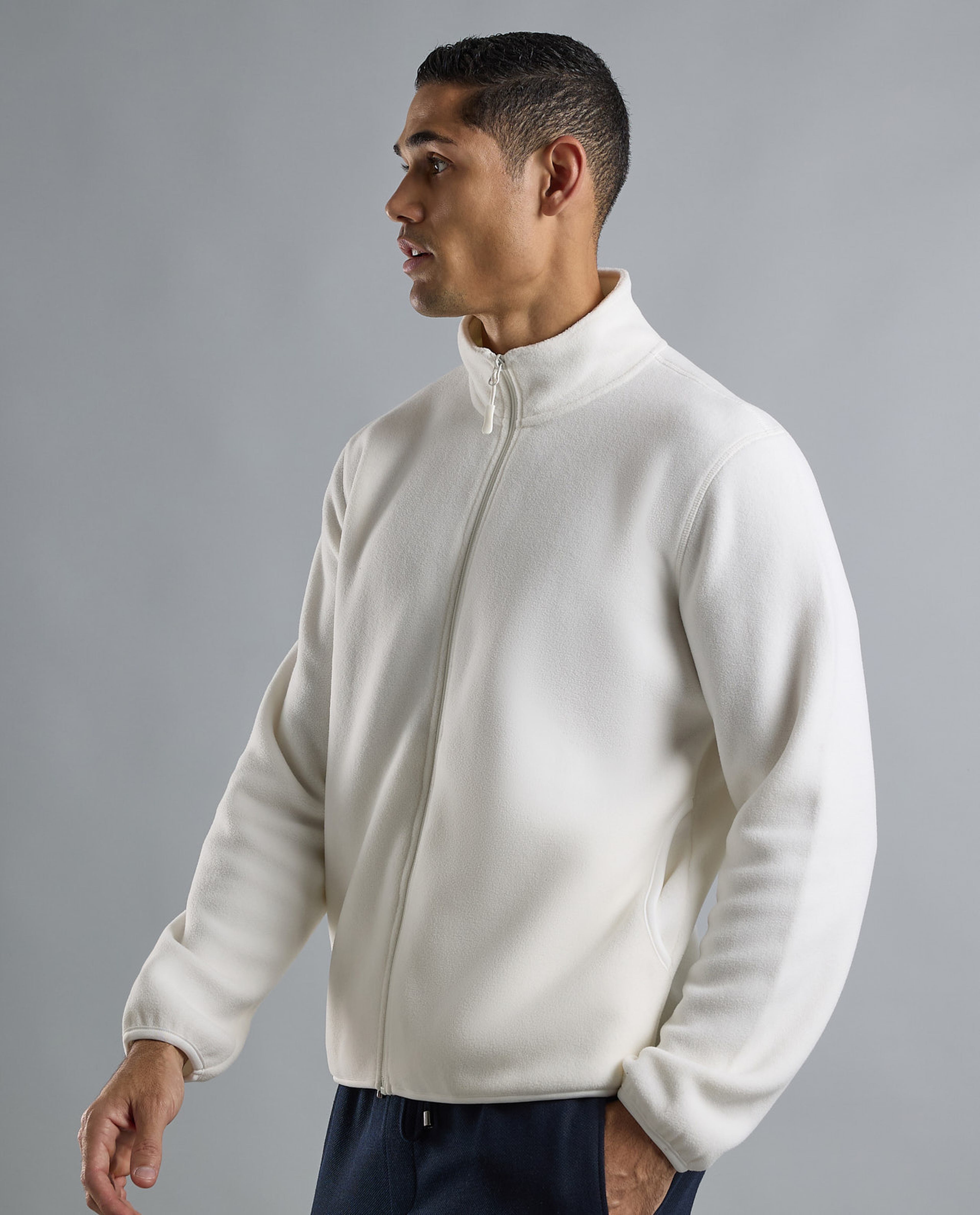 Solid Jacket with Zipper Closure