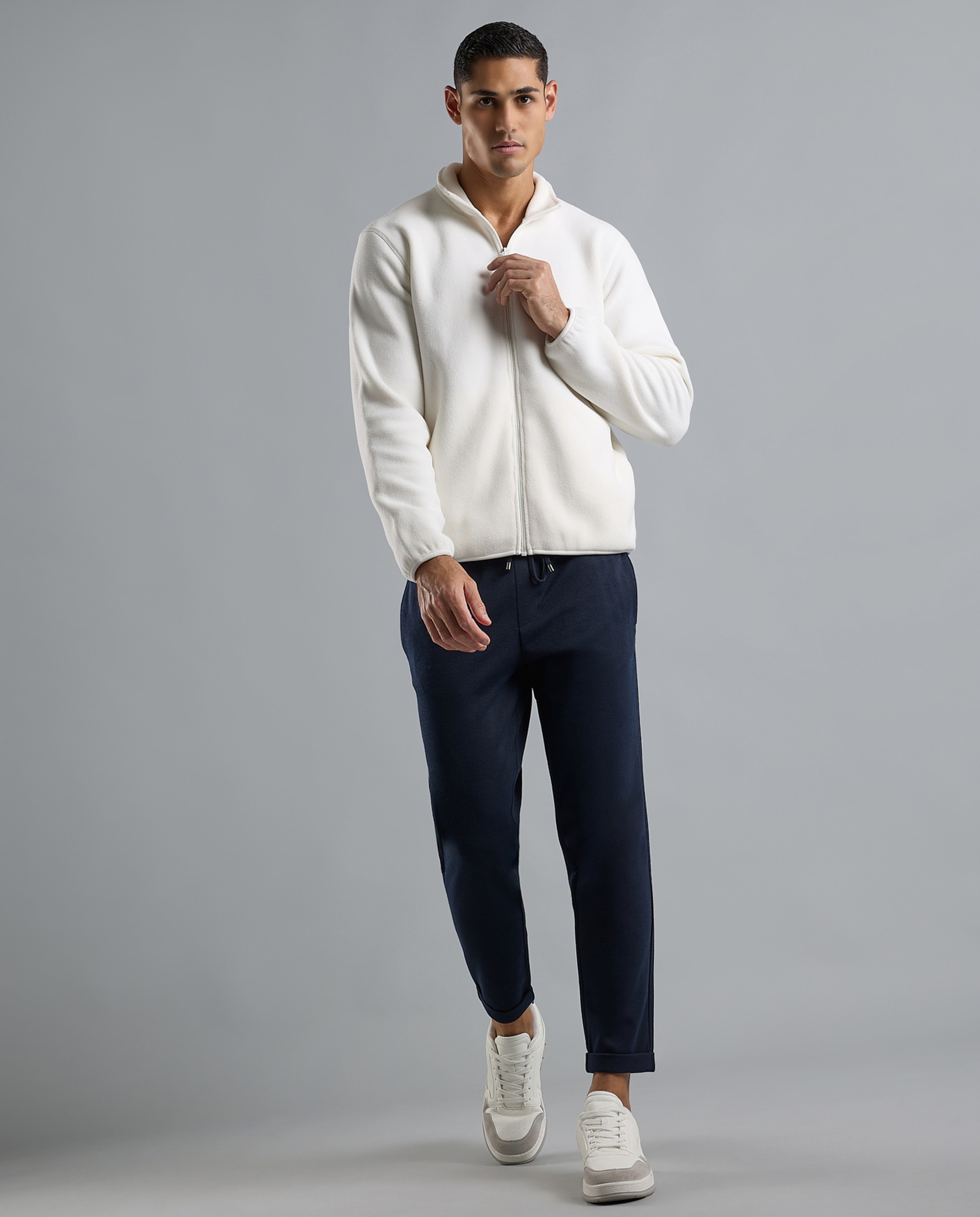 Solid Jacket with Zipper Closure