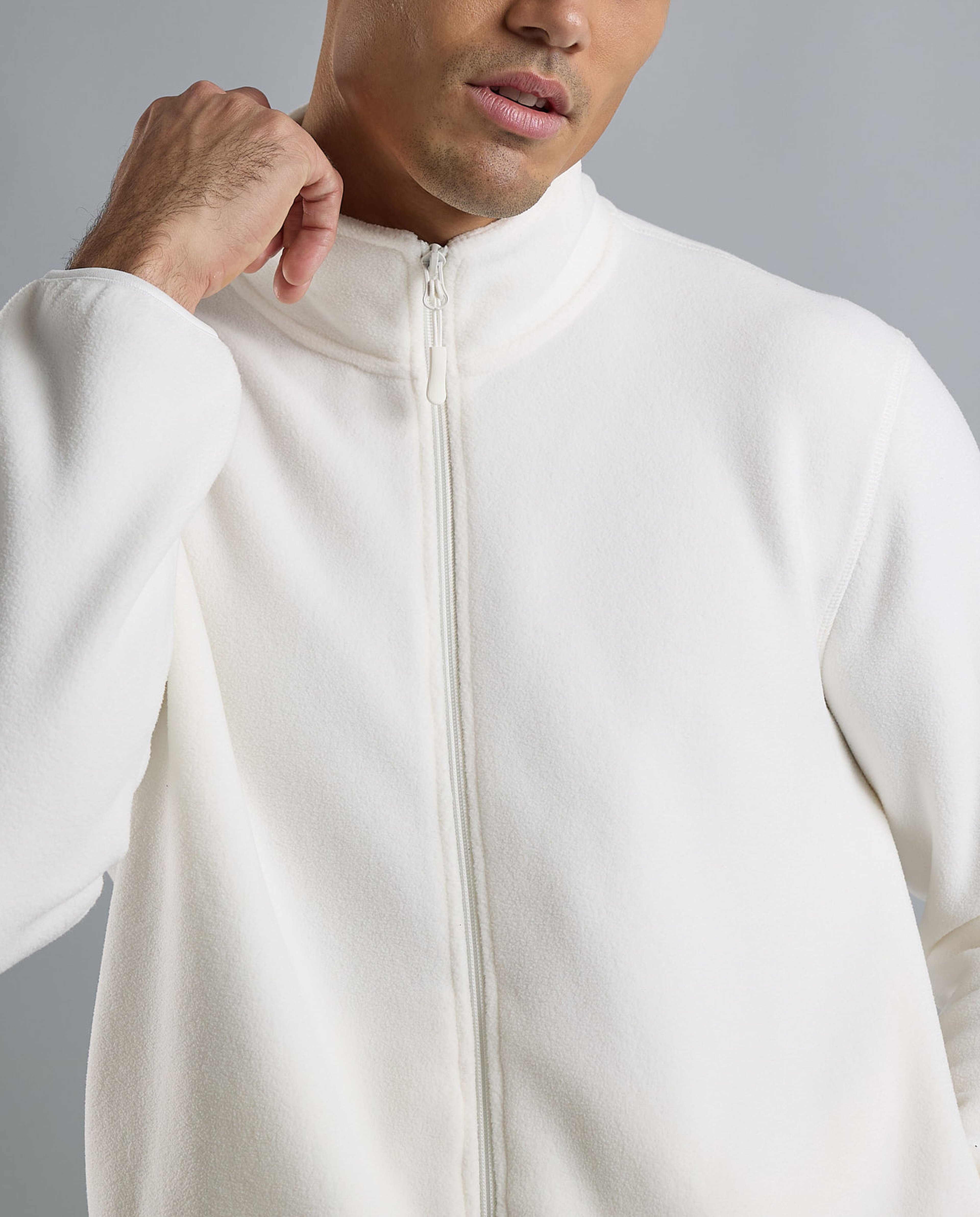 Solid Jacket with Zipper Closure