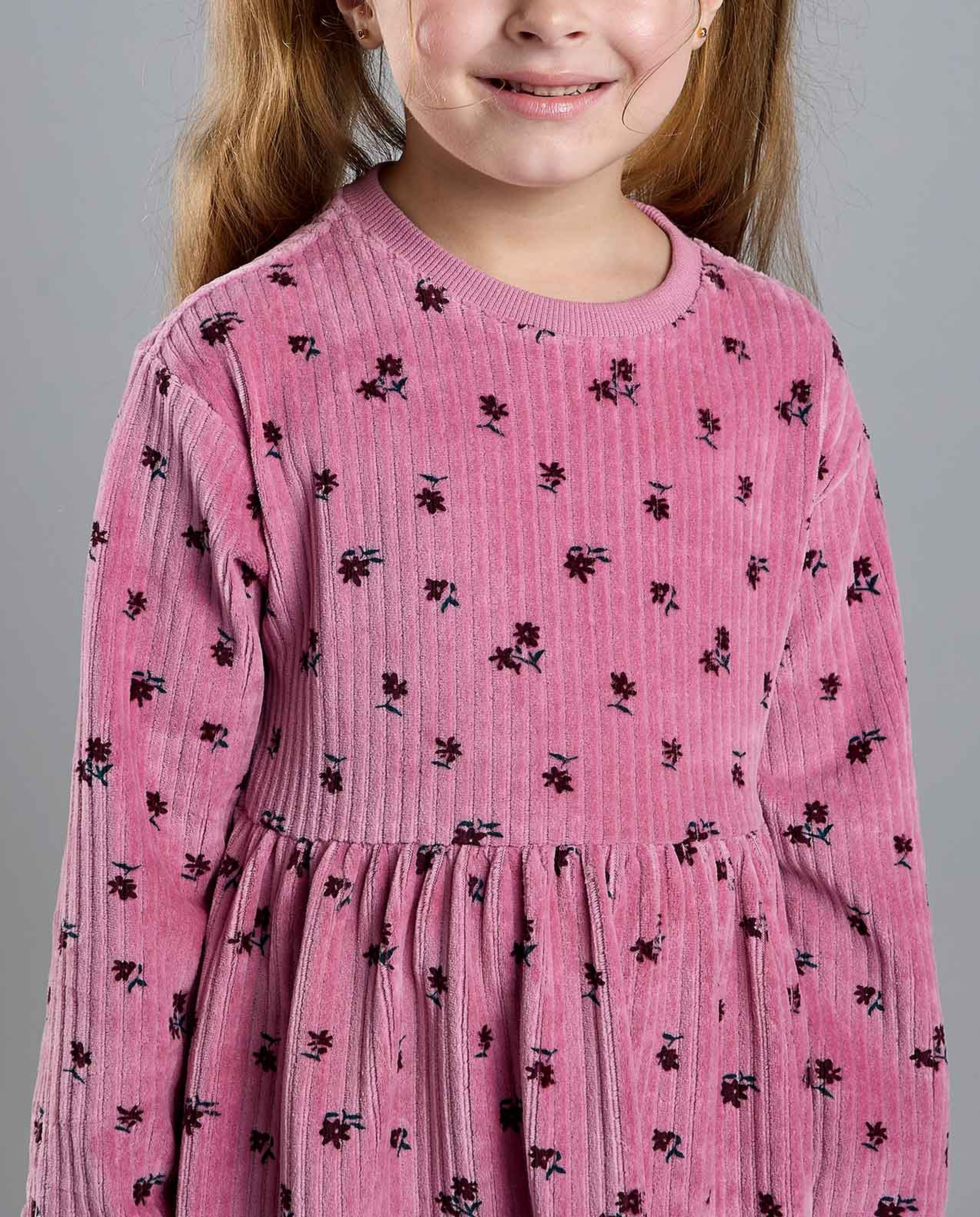 Printed Fit and Flare Dress with Puff Sleeves