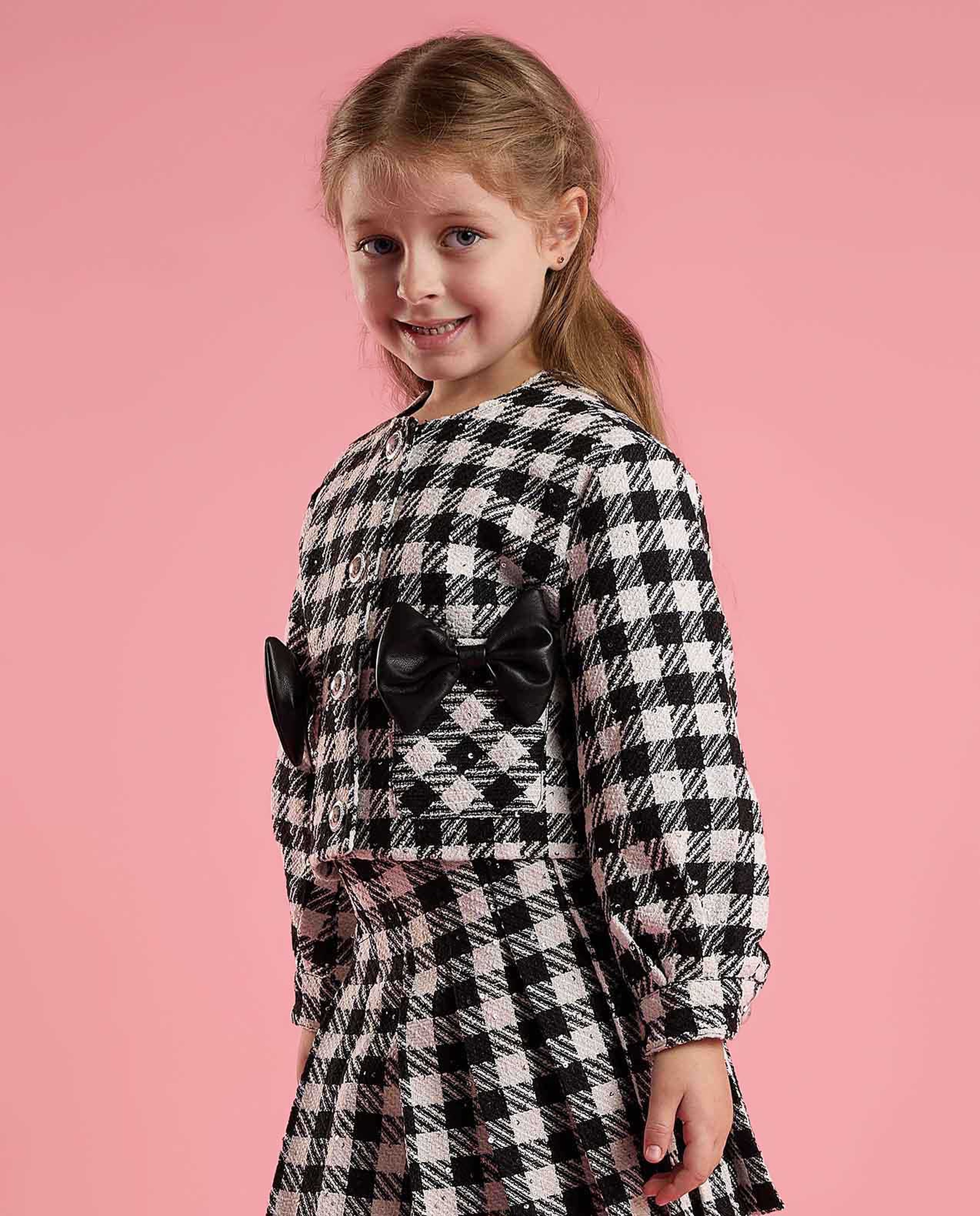 Patterned Jacket with Button Closure