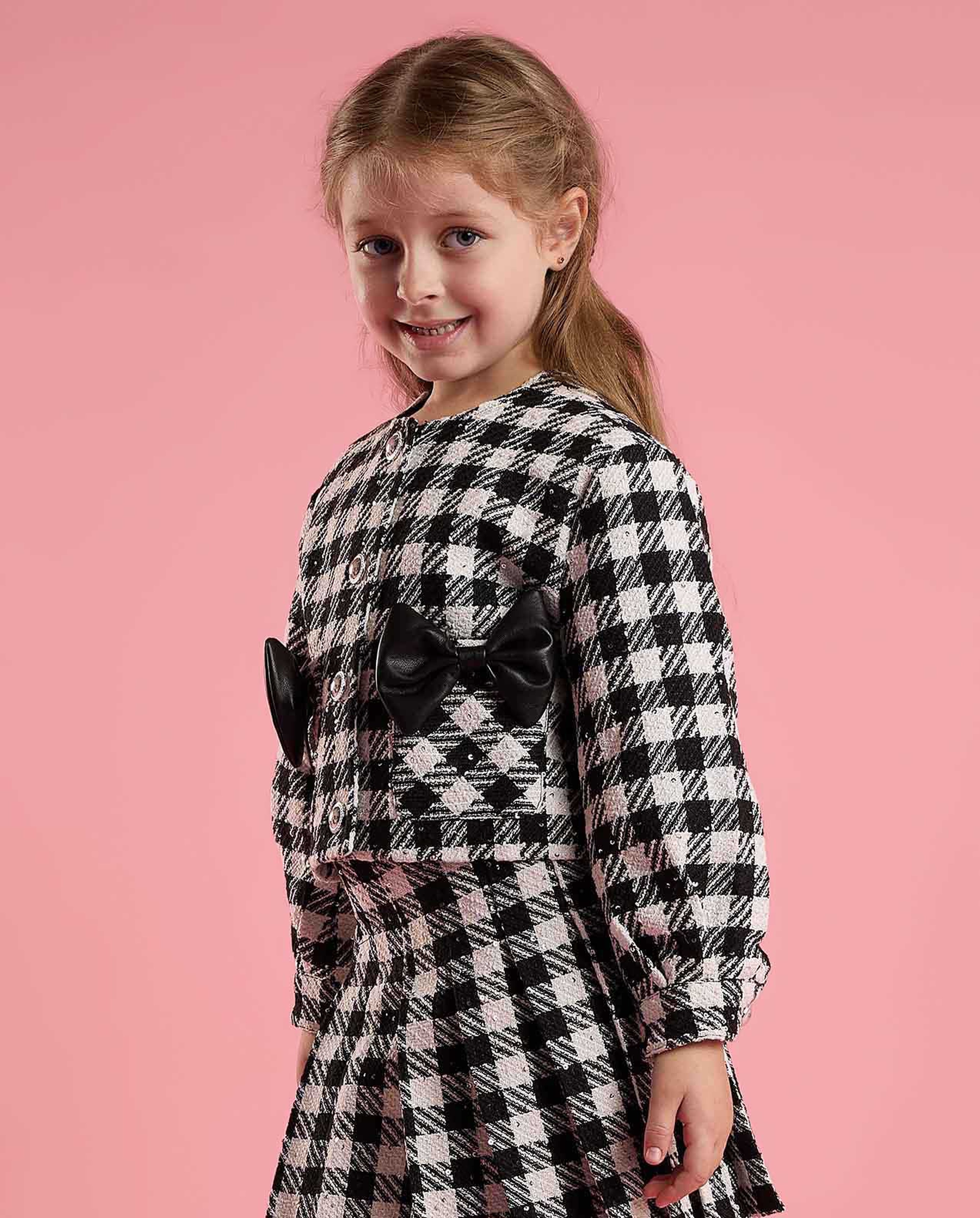 Patterned Jacket with Button Closure