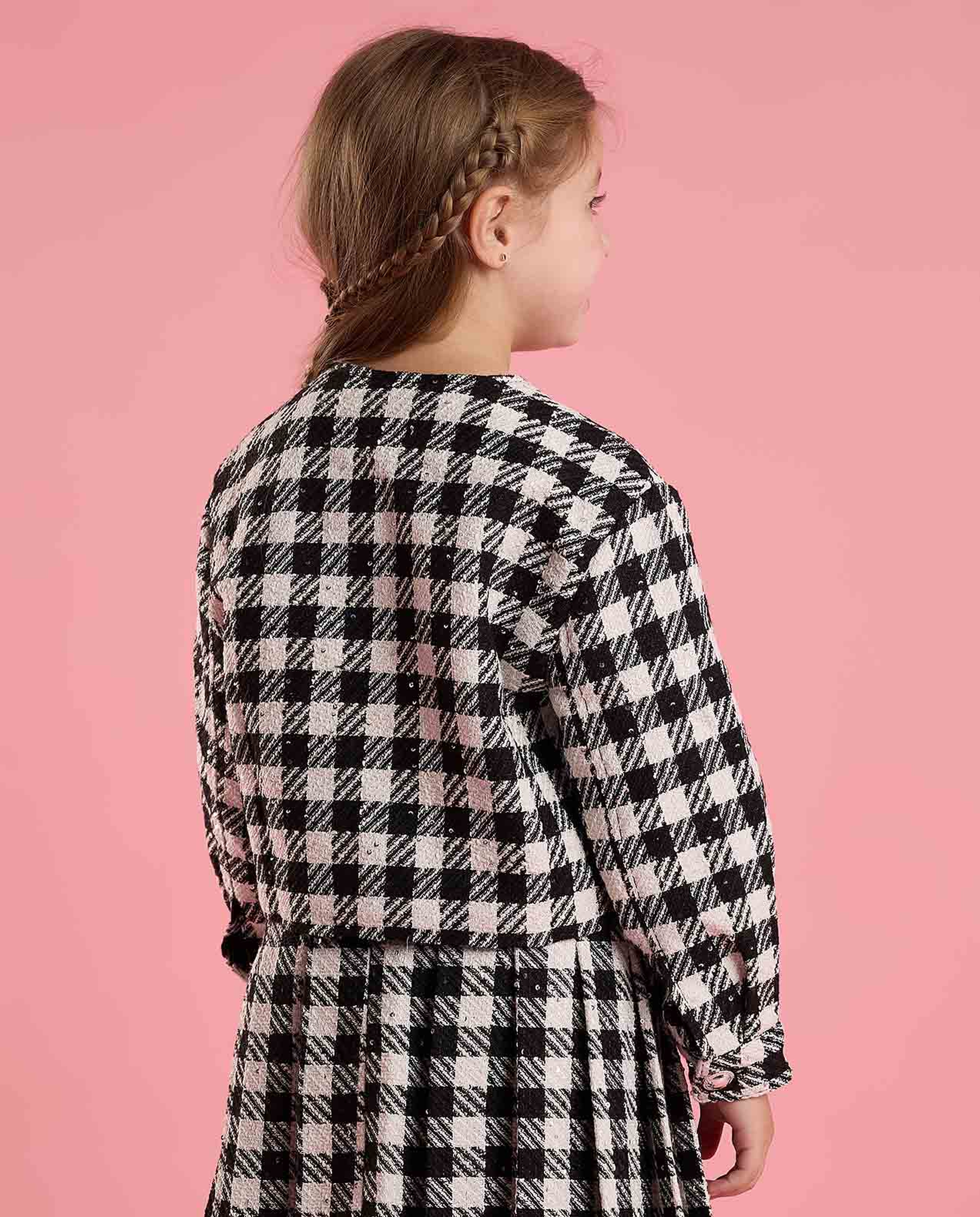 Patterned Jacket with Button Closure