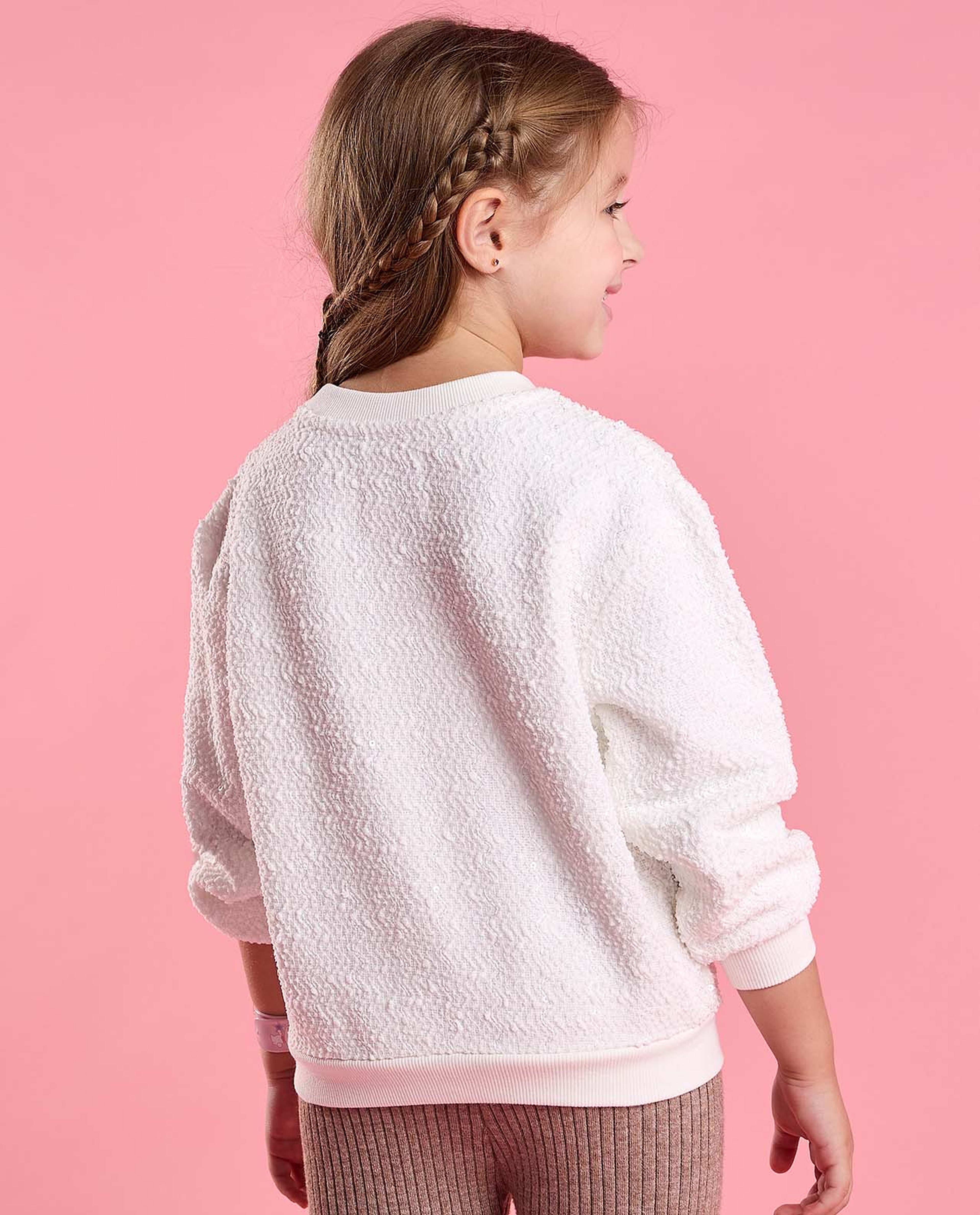 Embroidered Sweatshirt with Crew Neck and Long Sleeves