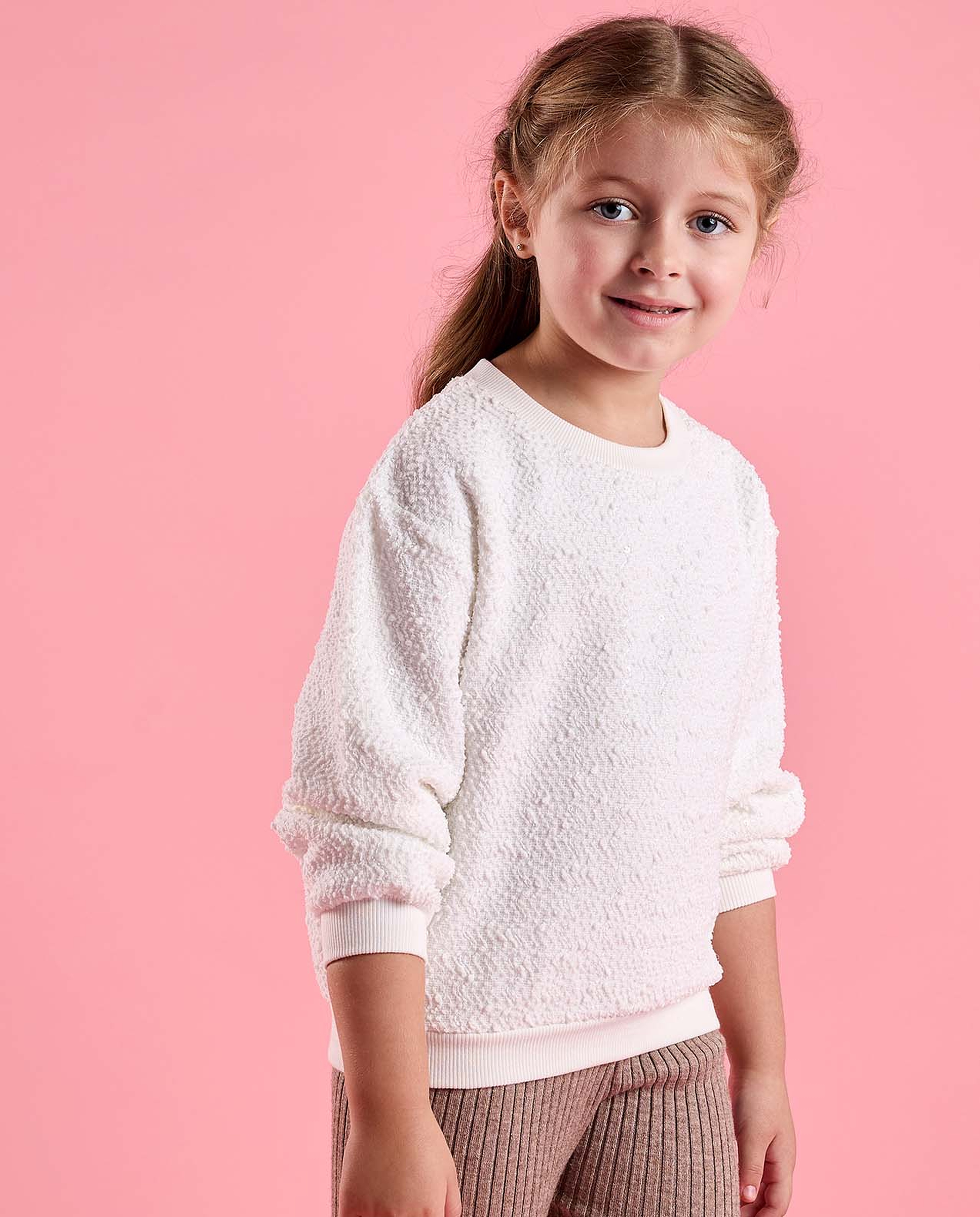 Embroidered Sweatshirt with Crew Neck and Long Sleeves