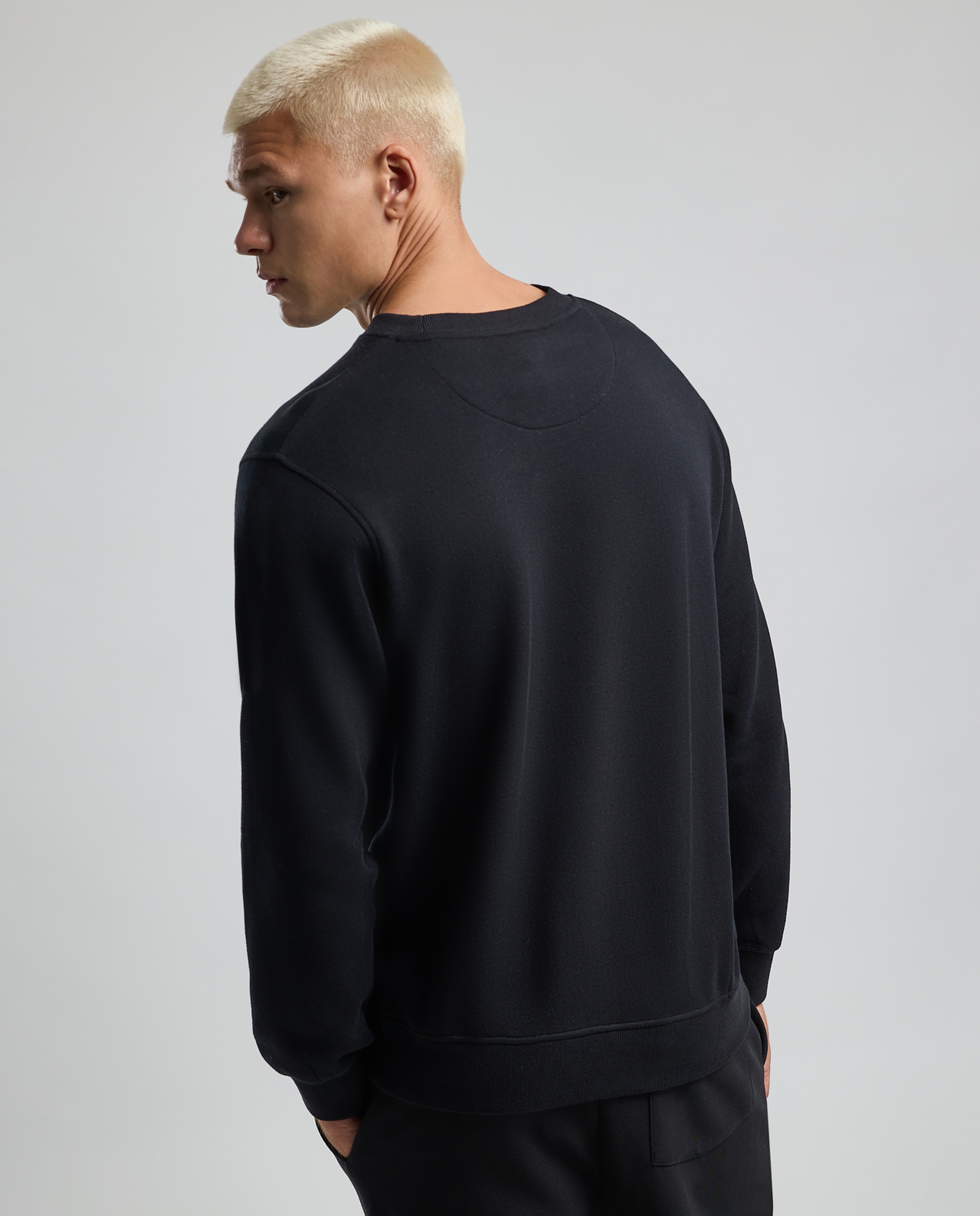 Typography Print Sweatshirt with Crew Neck and Long Sleeves