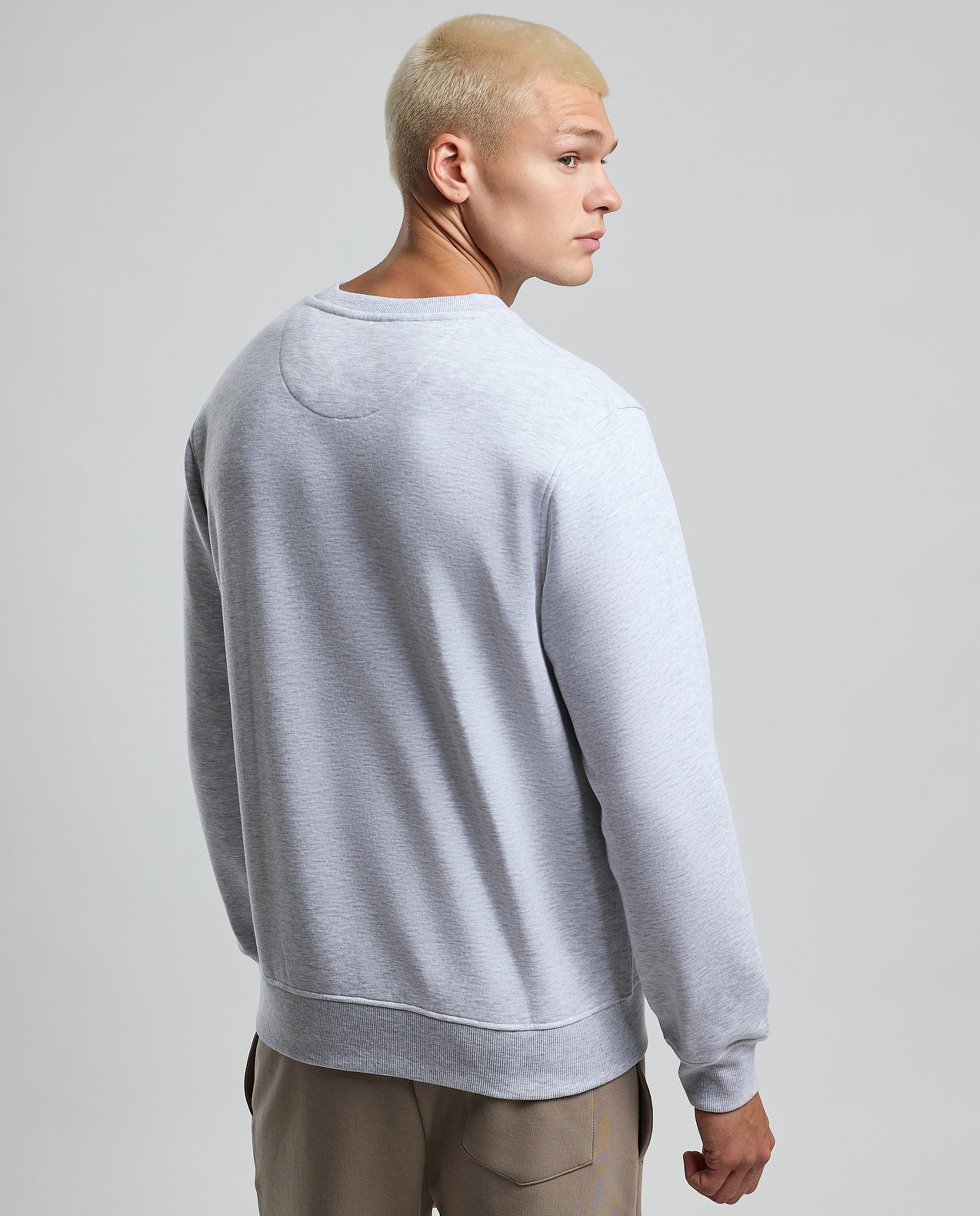 Typography Print Sweatshirt with Crew Neck and Long Sleeves