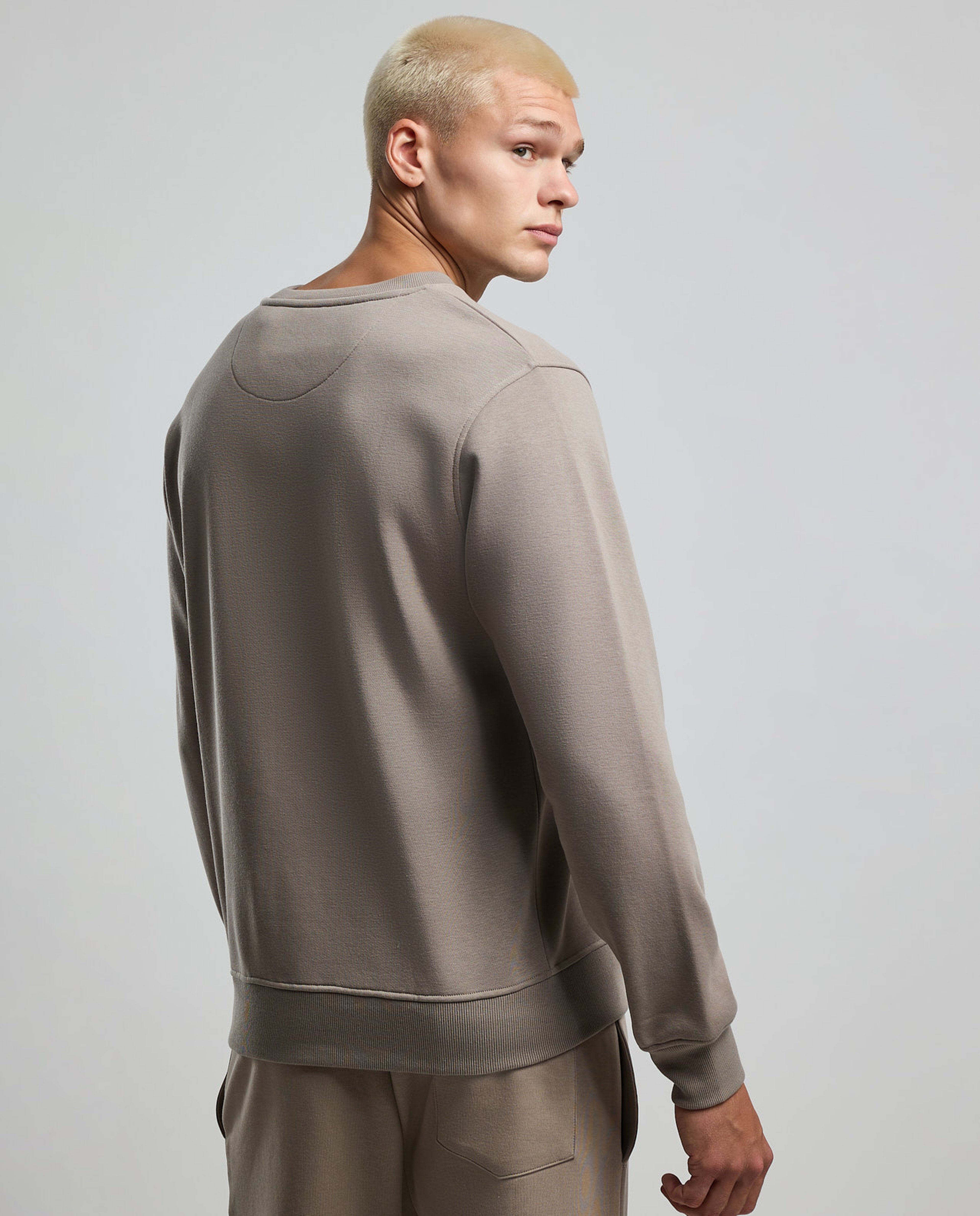 Typography Print Sweatshirt with Crew Neck and Long Sleeves