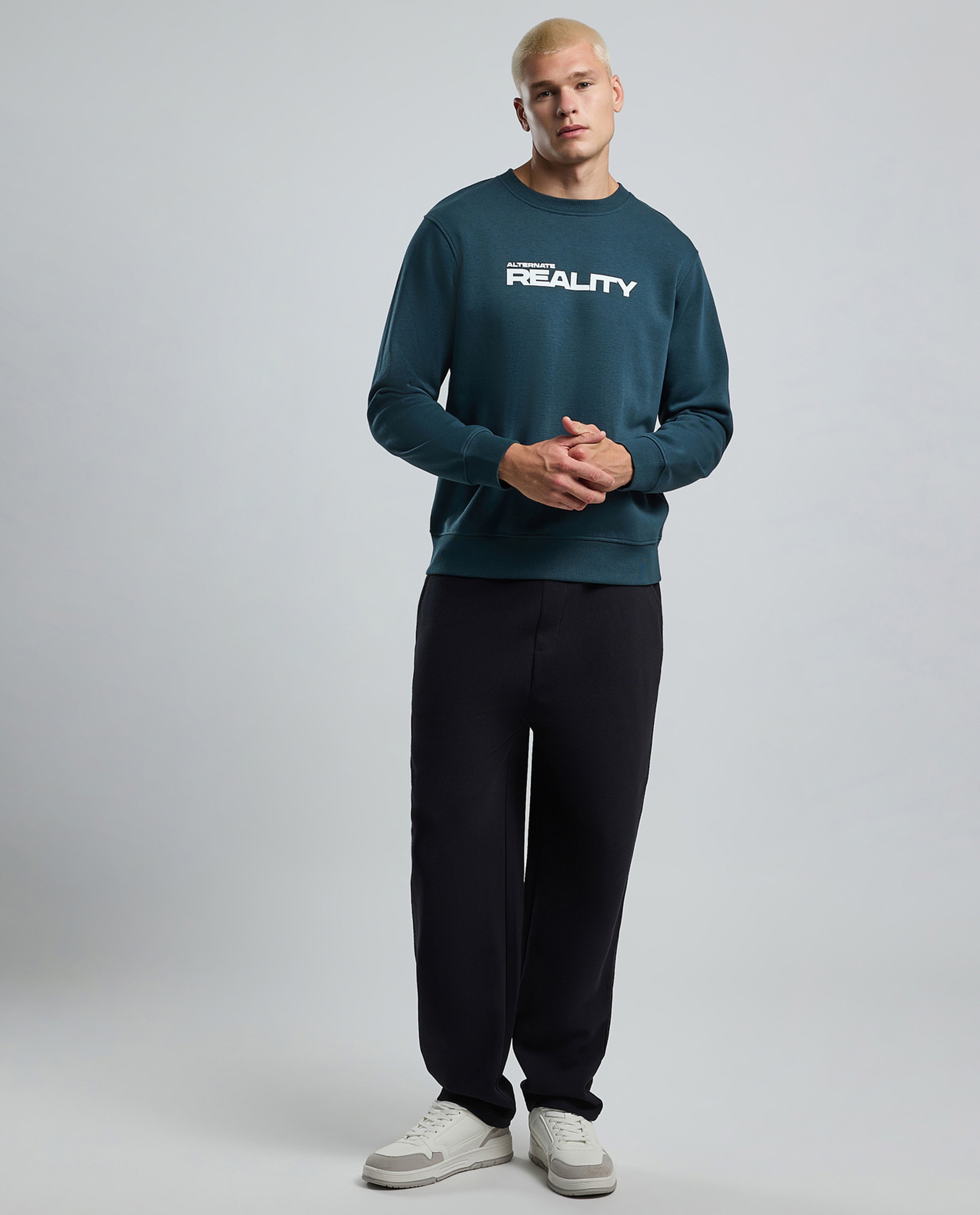 Printed Sweatshirt with Crew Neck and Long Sleeves