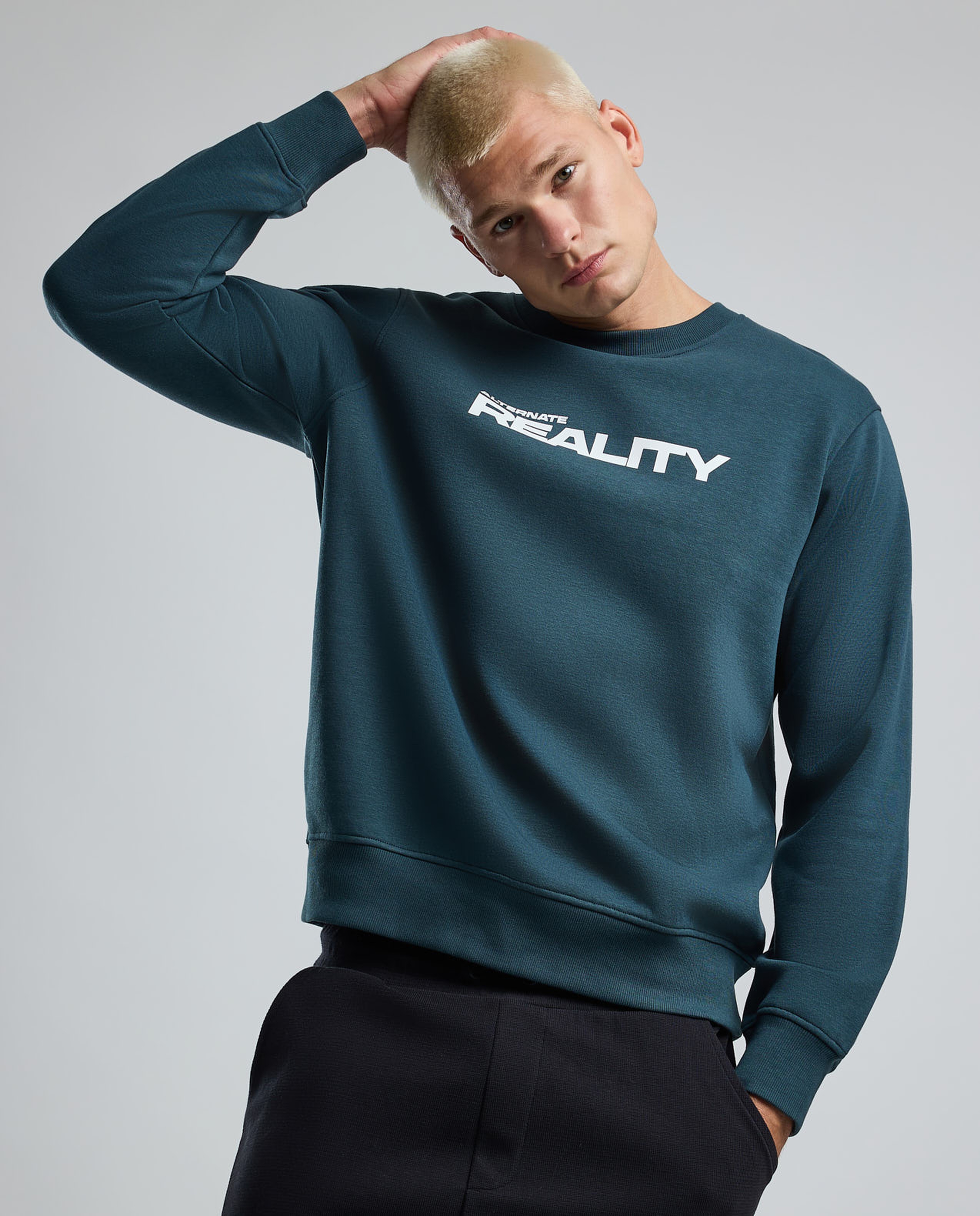 Printed Sweatshirt with Crew Neck and Long Sleeves