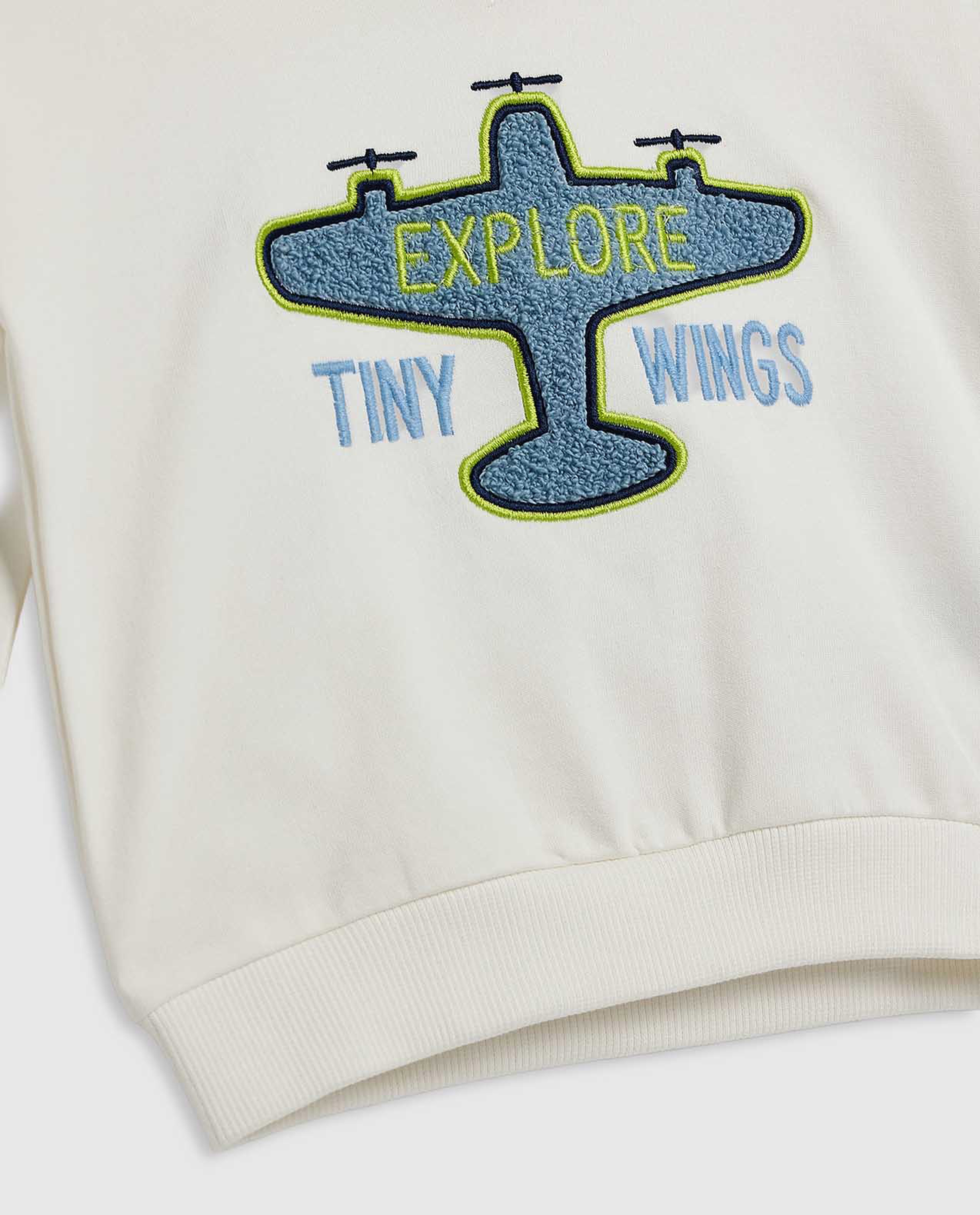 Embroidered Hoodie with Long Sleeves