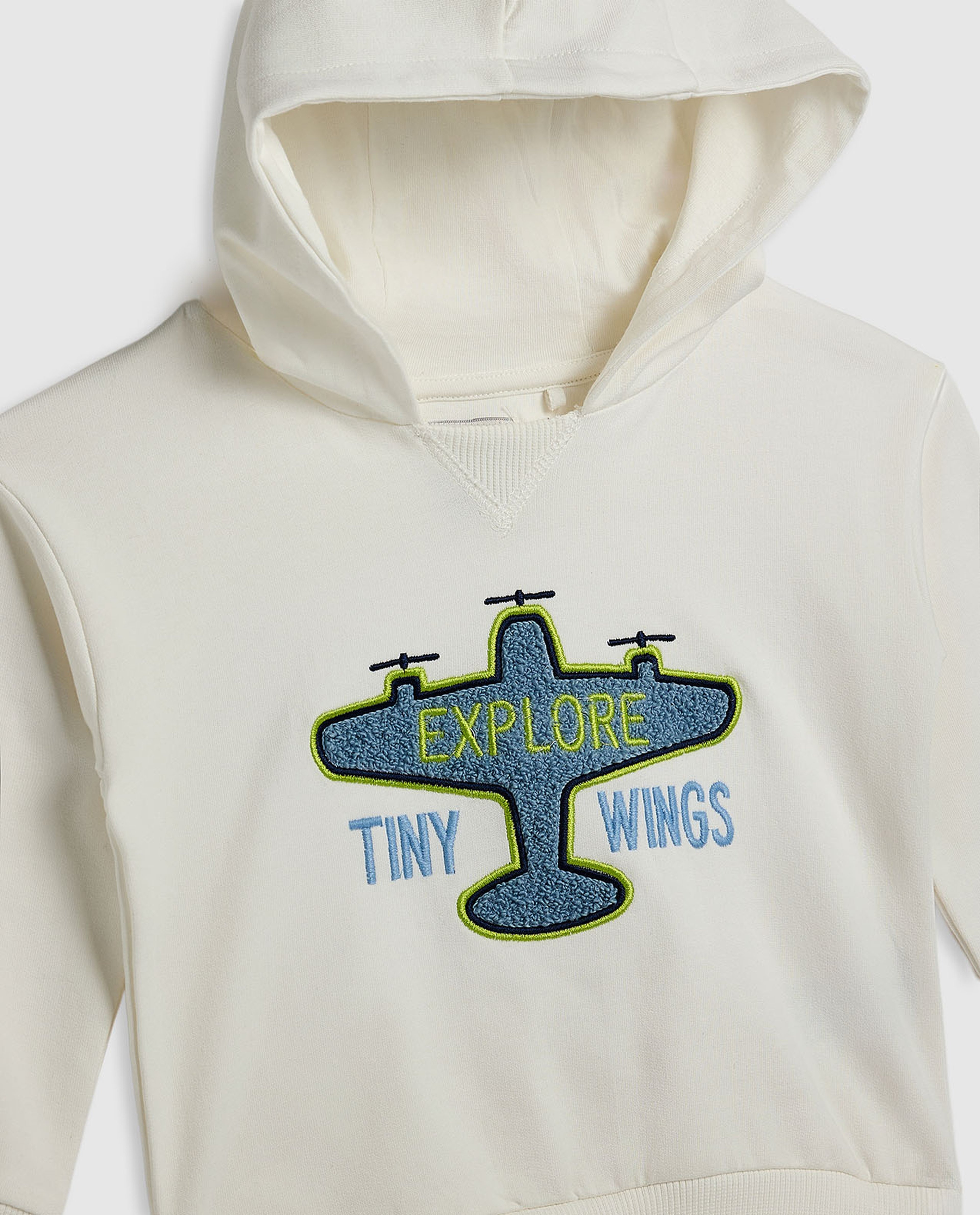 Embroidered Hoodie with Long Sleeves