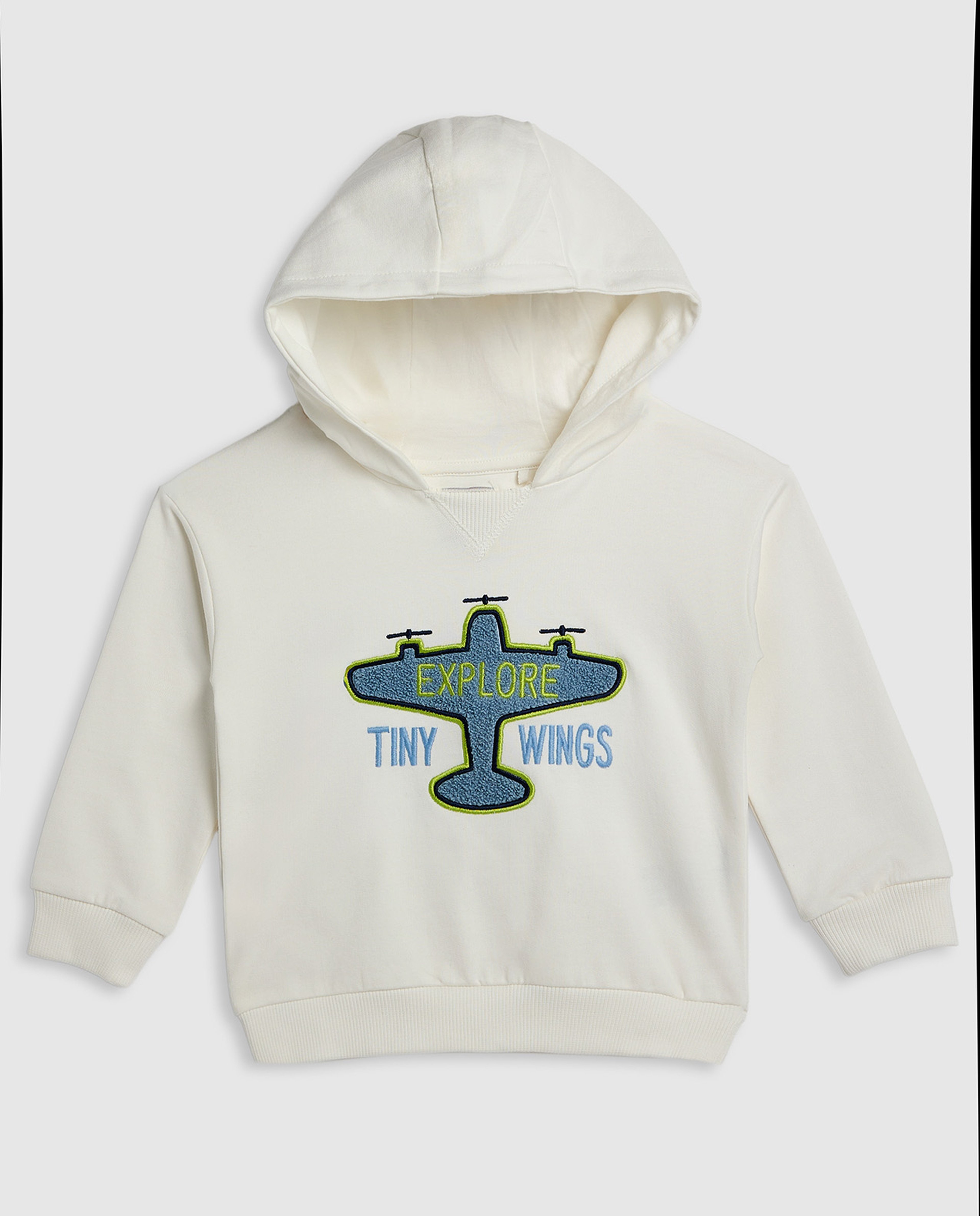 Embroidered Hoodie with Long Sleeves