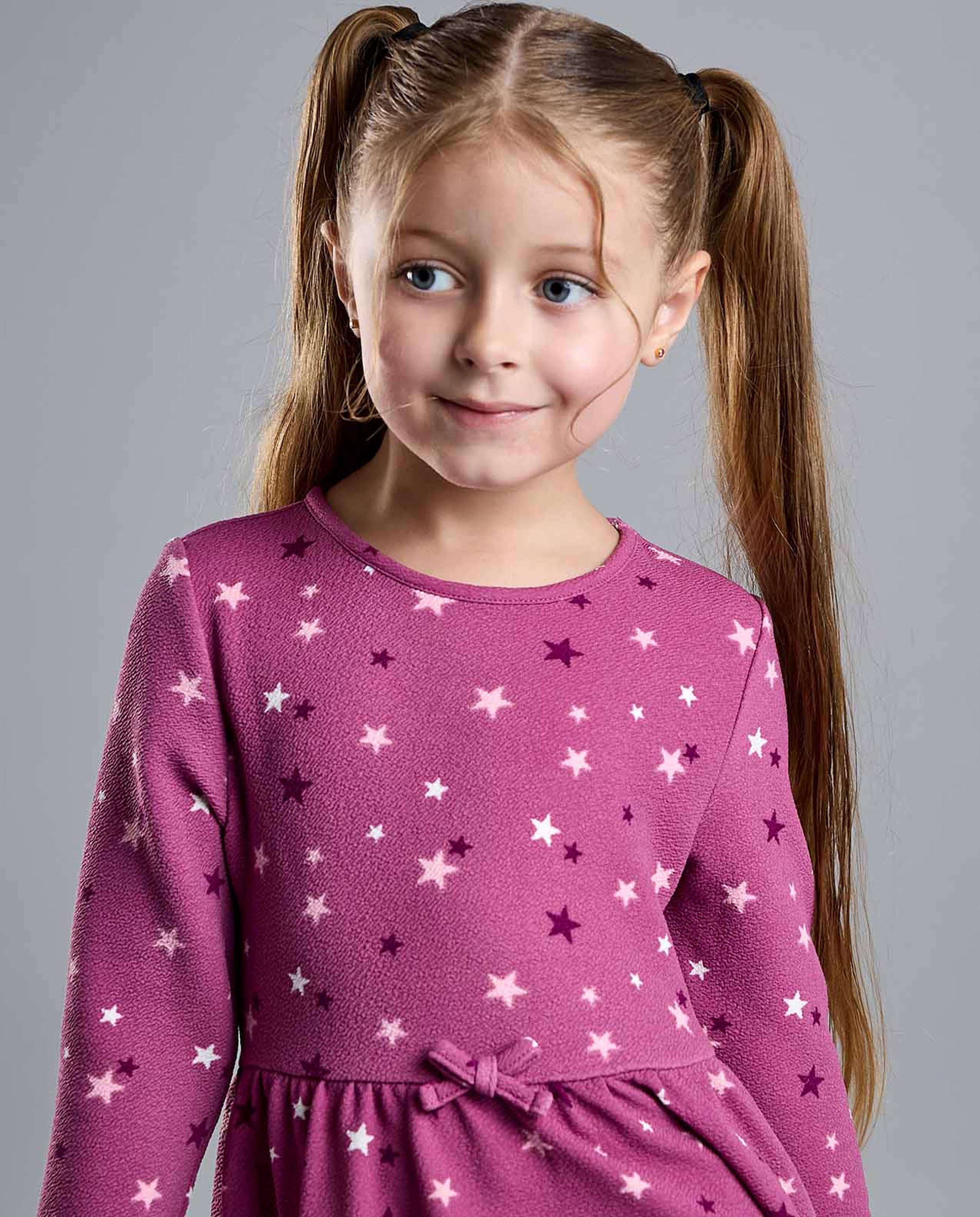 Printed Fit and Flare Dress with Puff Sleeves