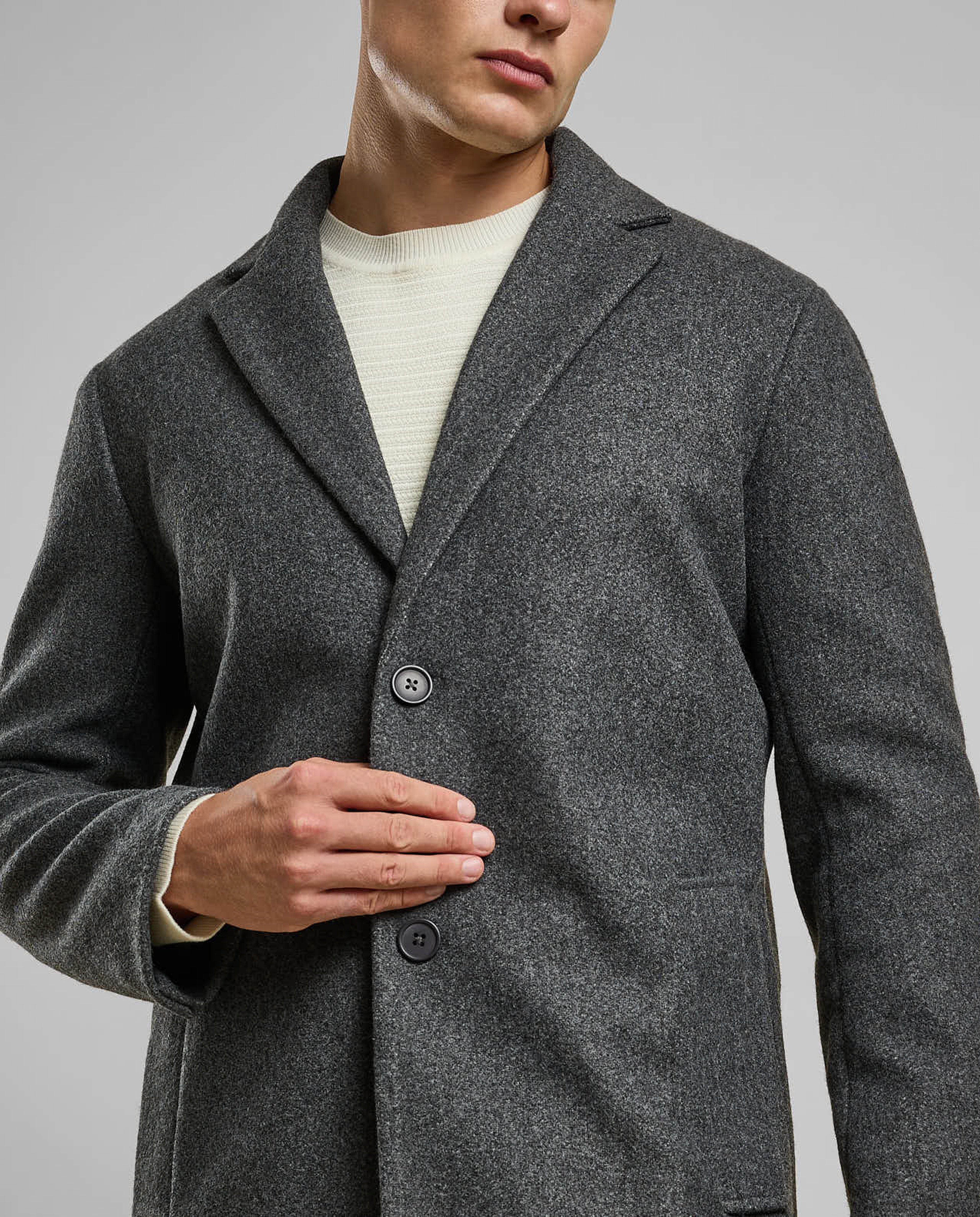 Solid Overcoat with Button Closure