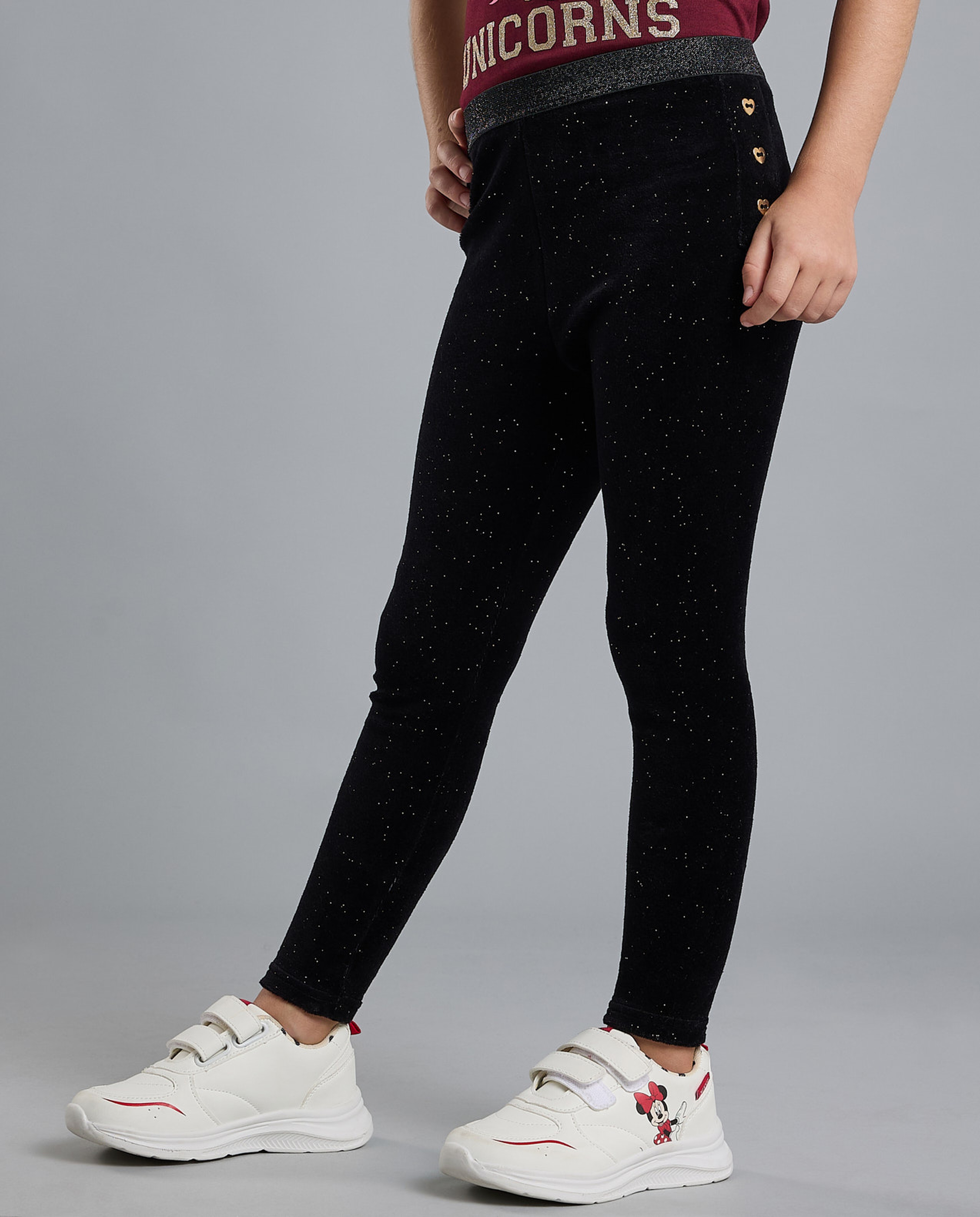 Solid Skinny Pants with Elastic Waist
