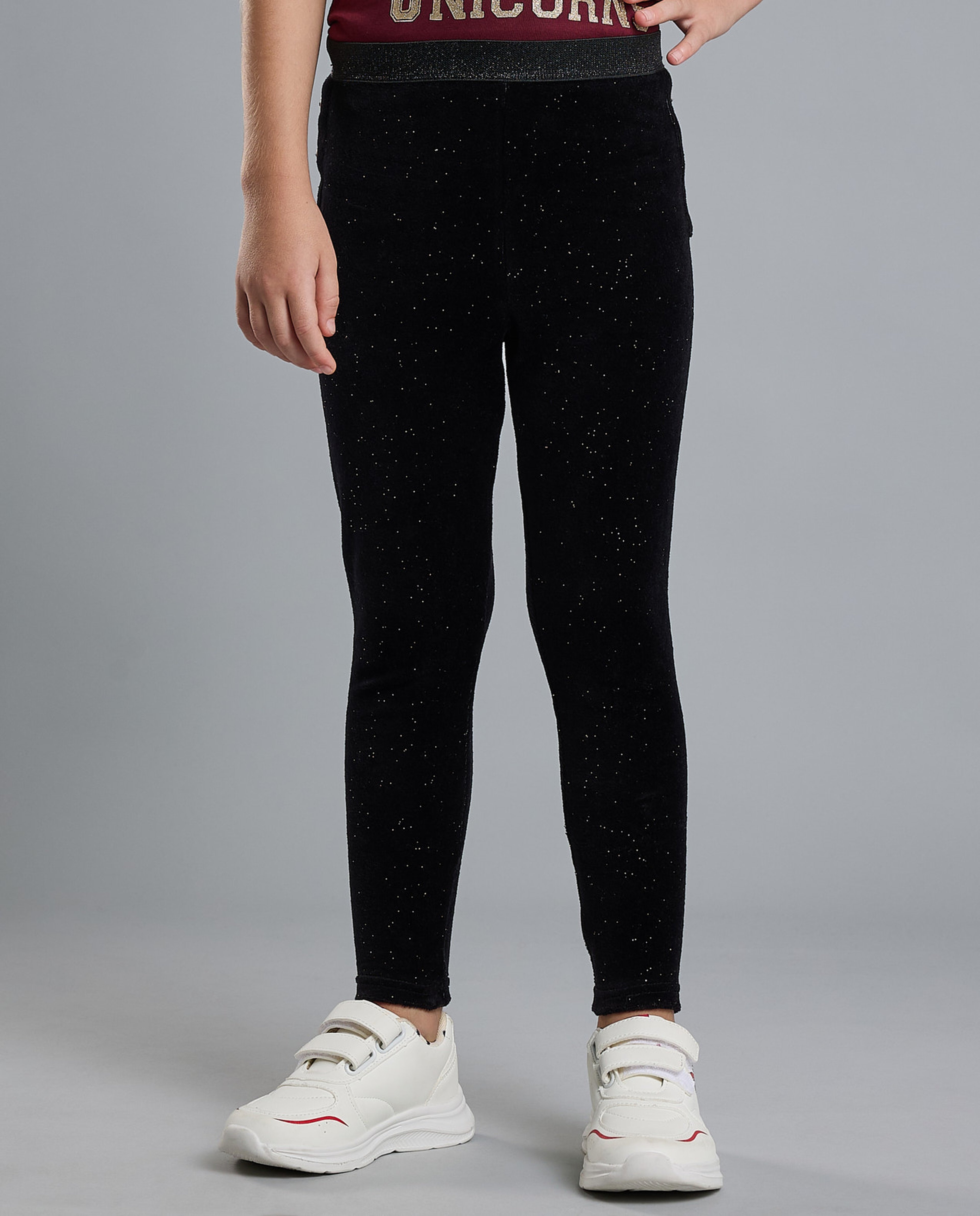 Solid Skinny Pants with Elastic Waist