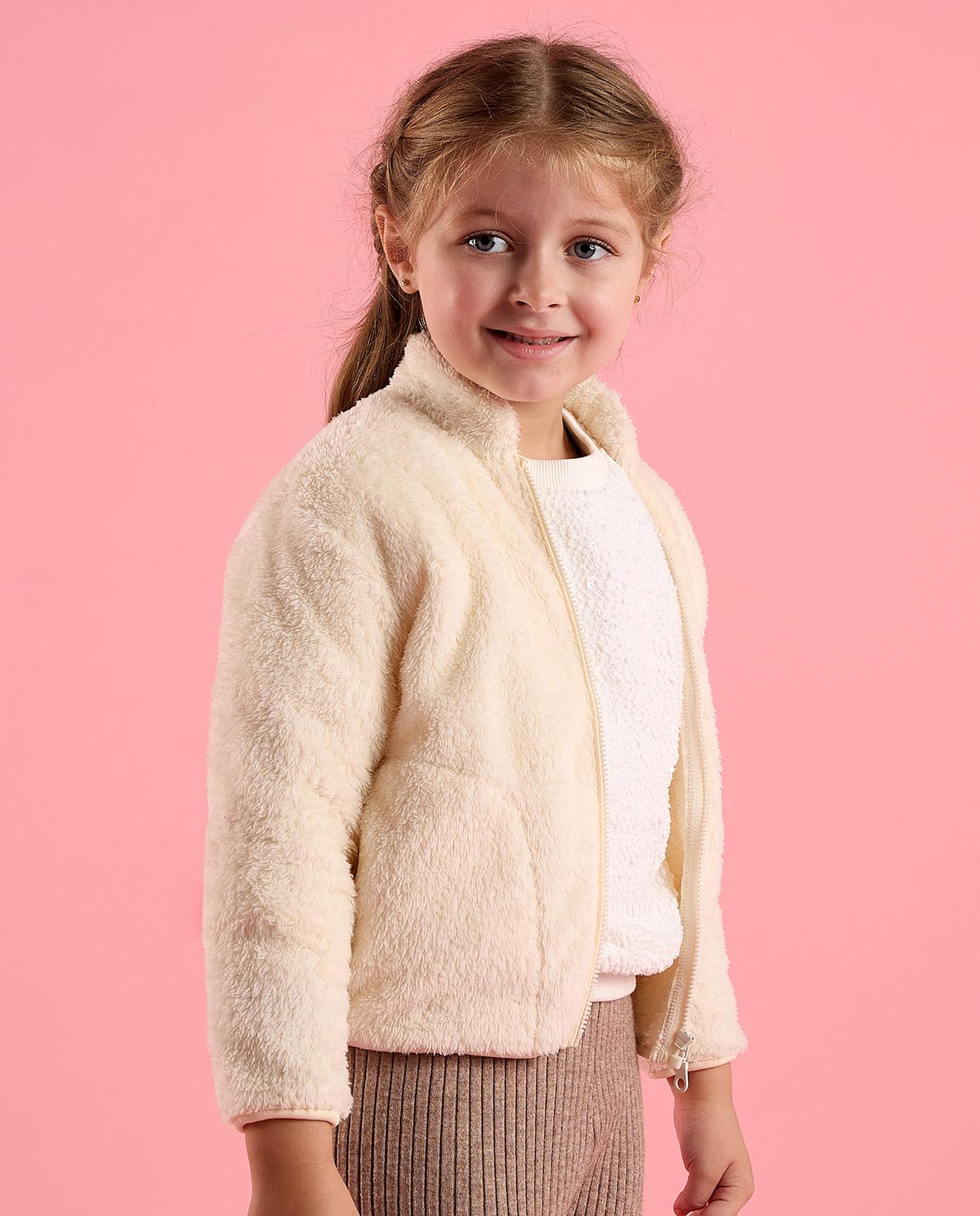 Sherpa Jacket with Zipper Closure