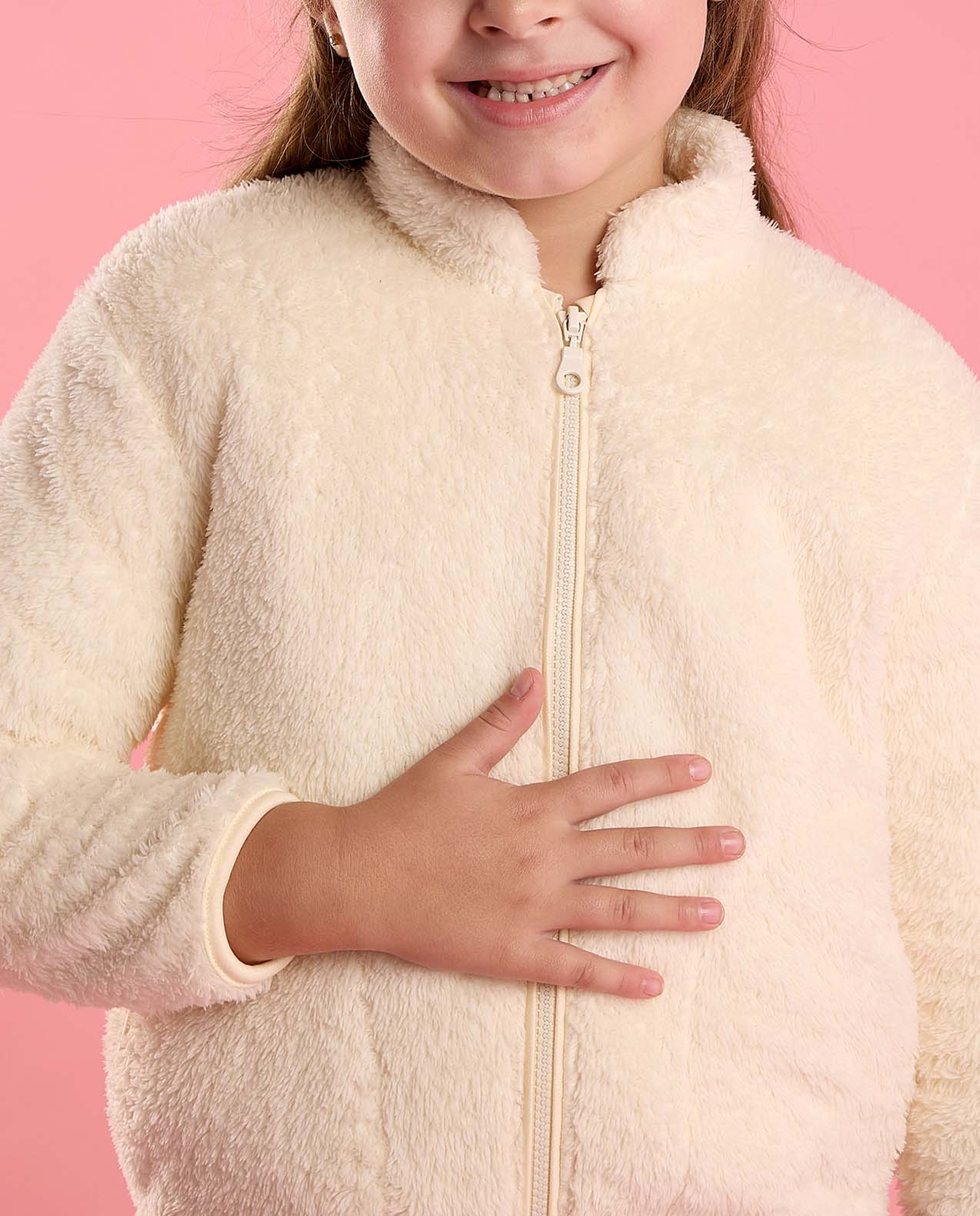 Sherpa Jacket with Zipper Closure