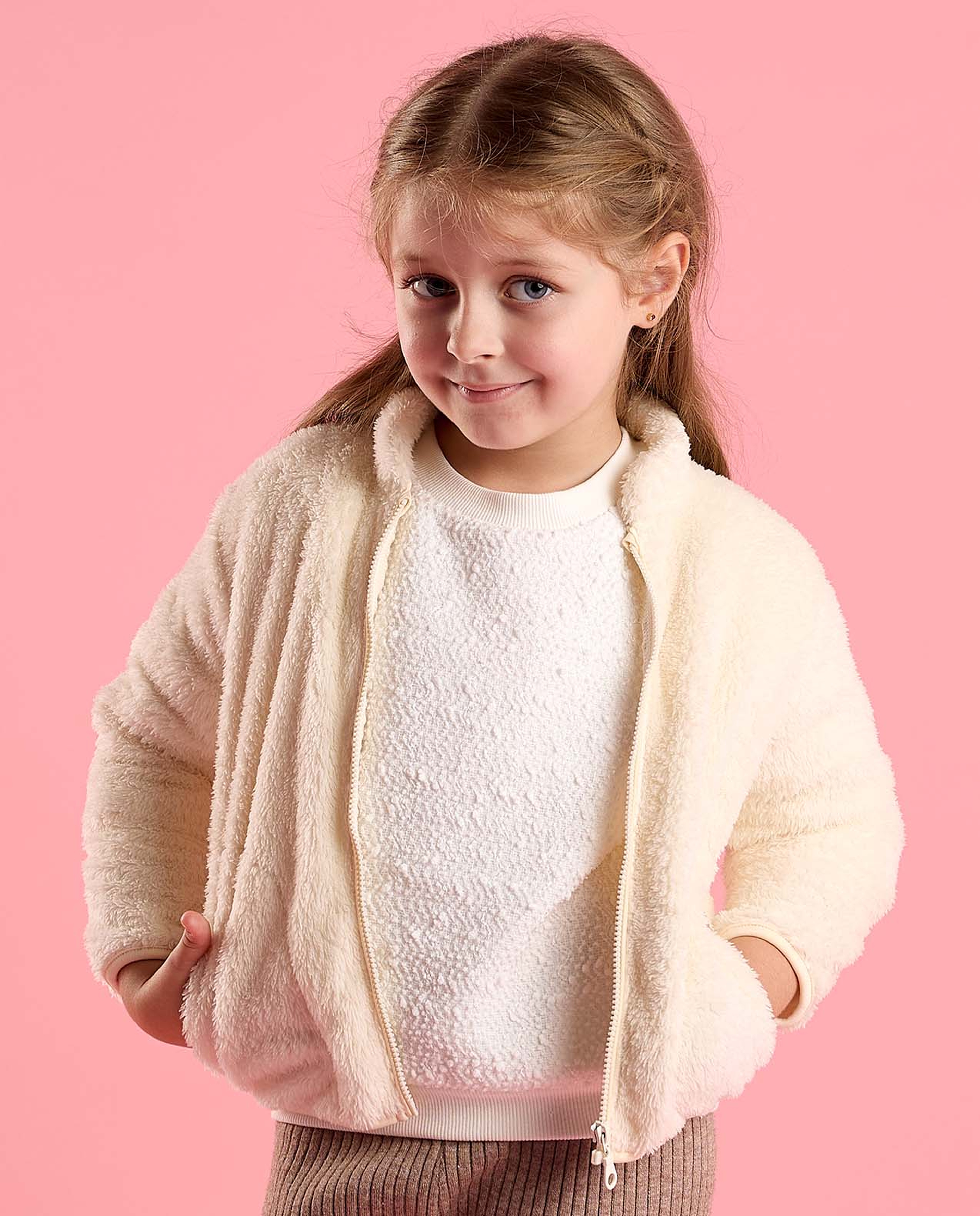 Sherpa Jacket with Zipper Closure