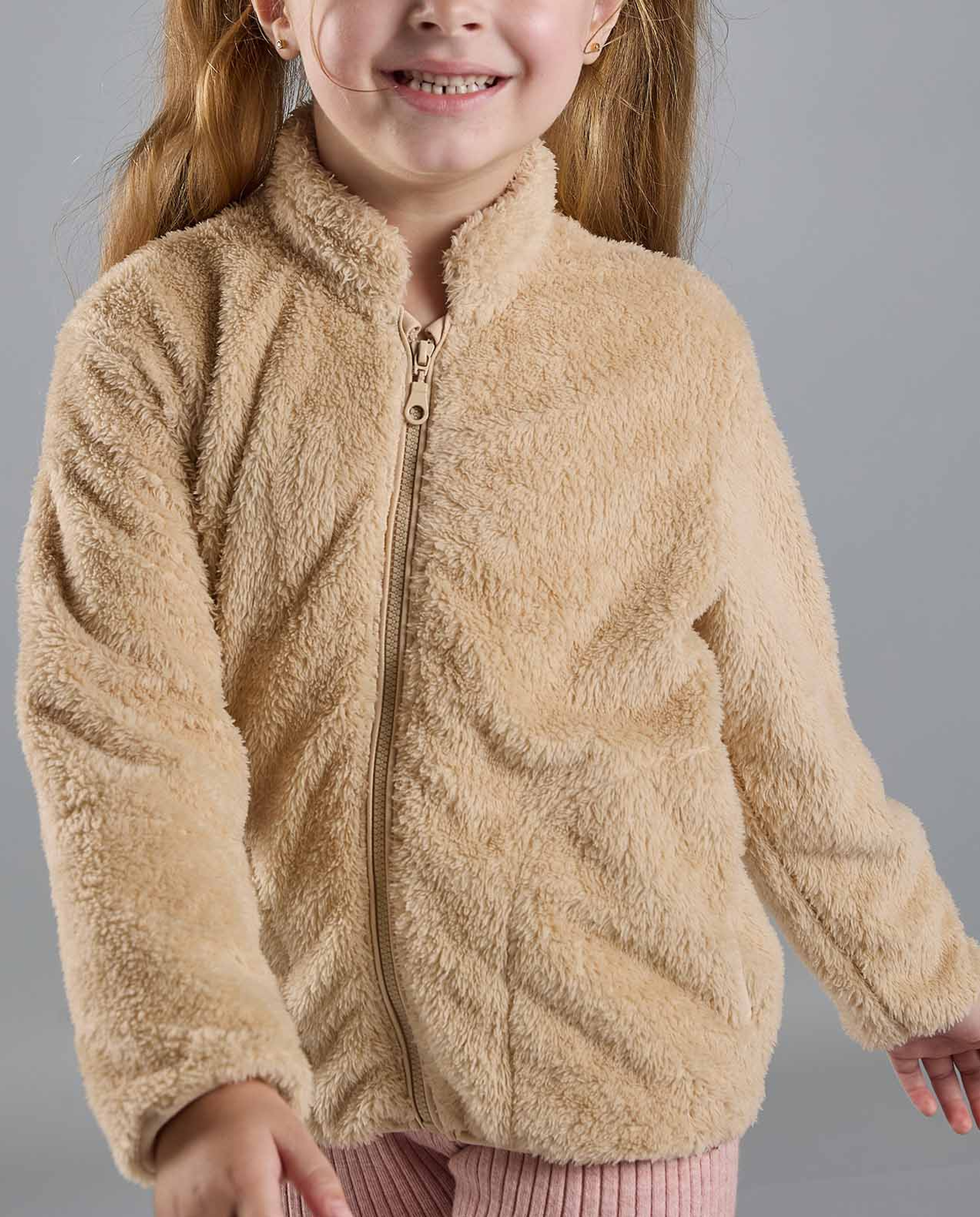 Sherpa Jacket with Zipper Closure