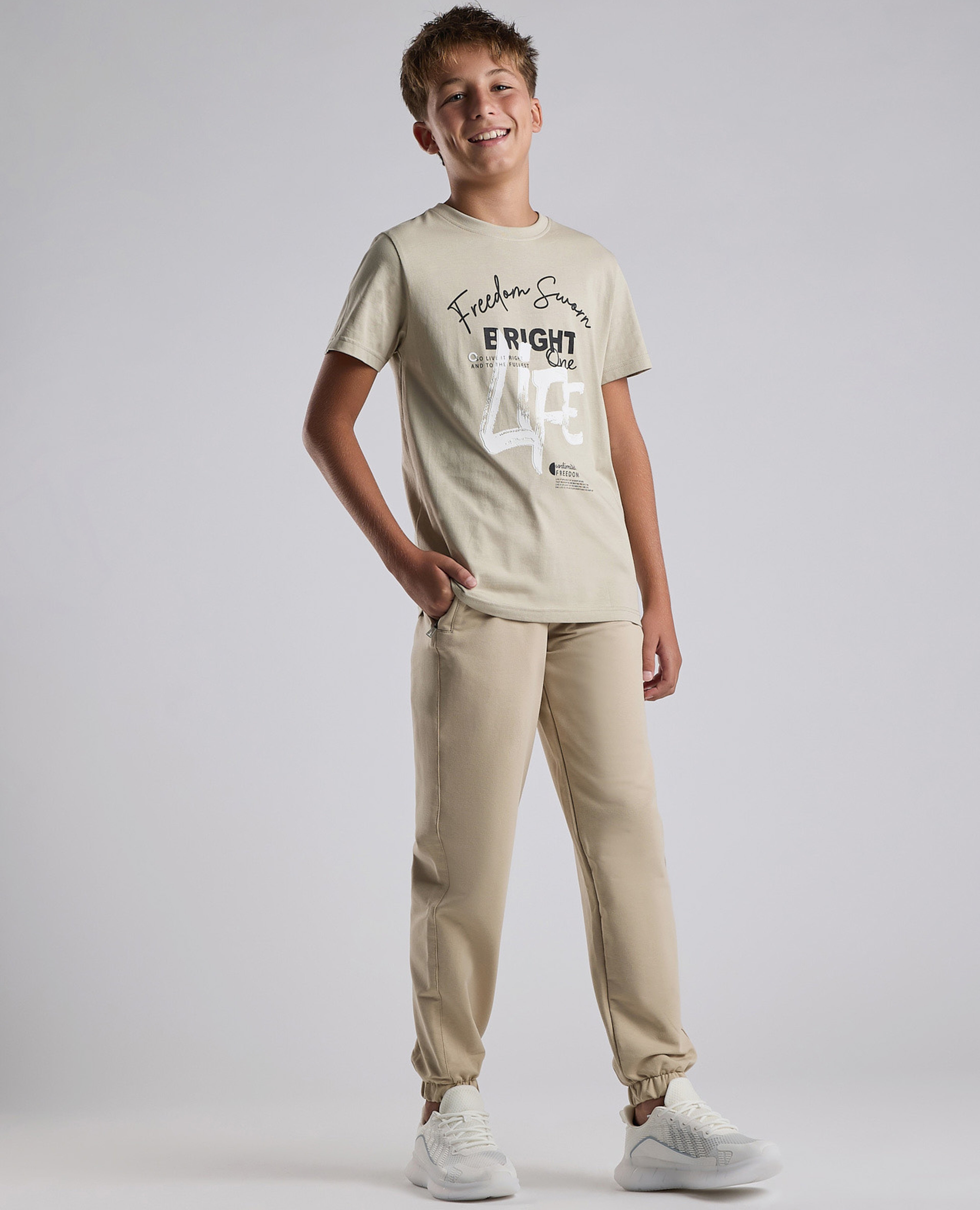 Solid Joggers with Drawstring Waist