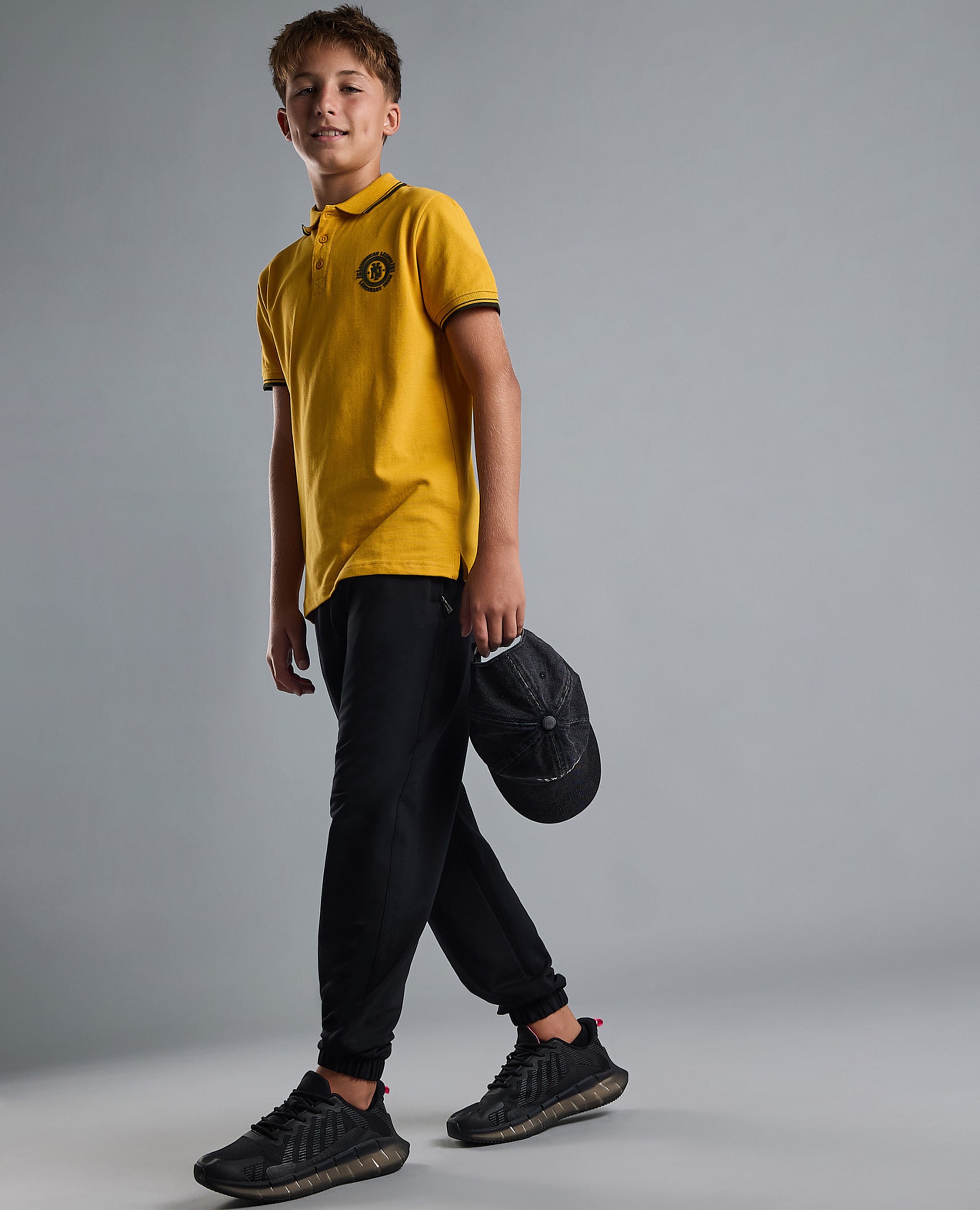 Solid Joggers with Drawstring Waist