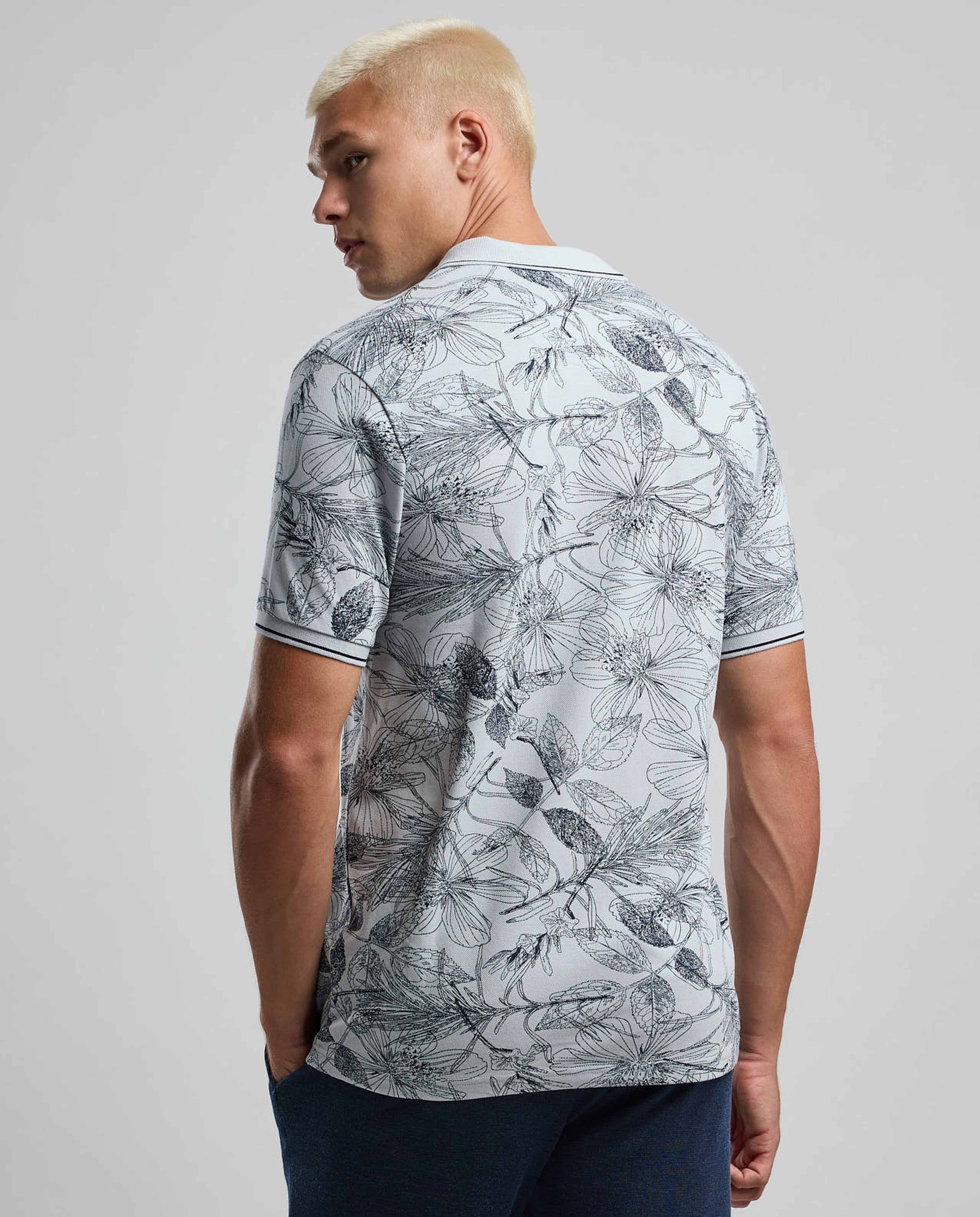 Printed Polo T-Shirt with Short Sleeves
