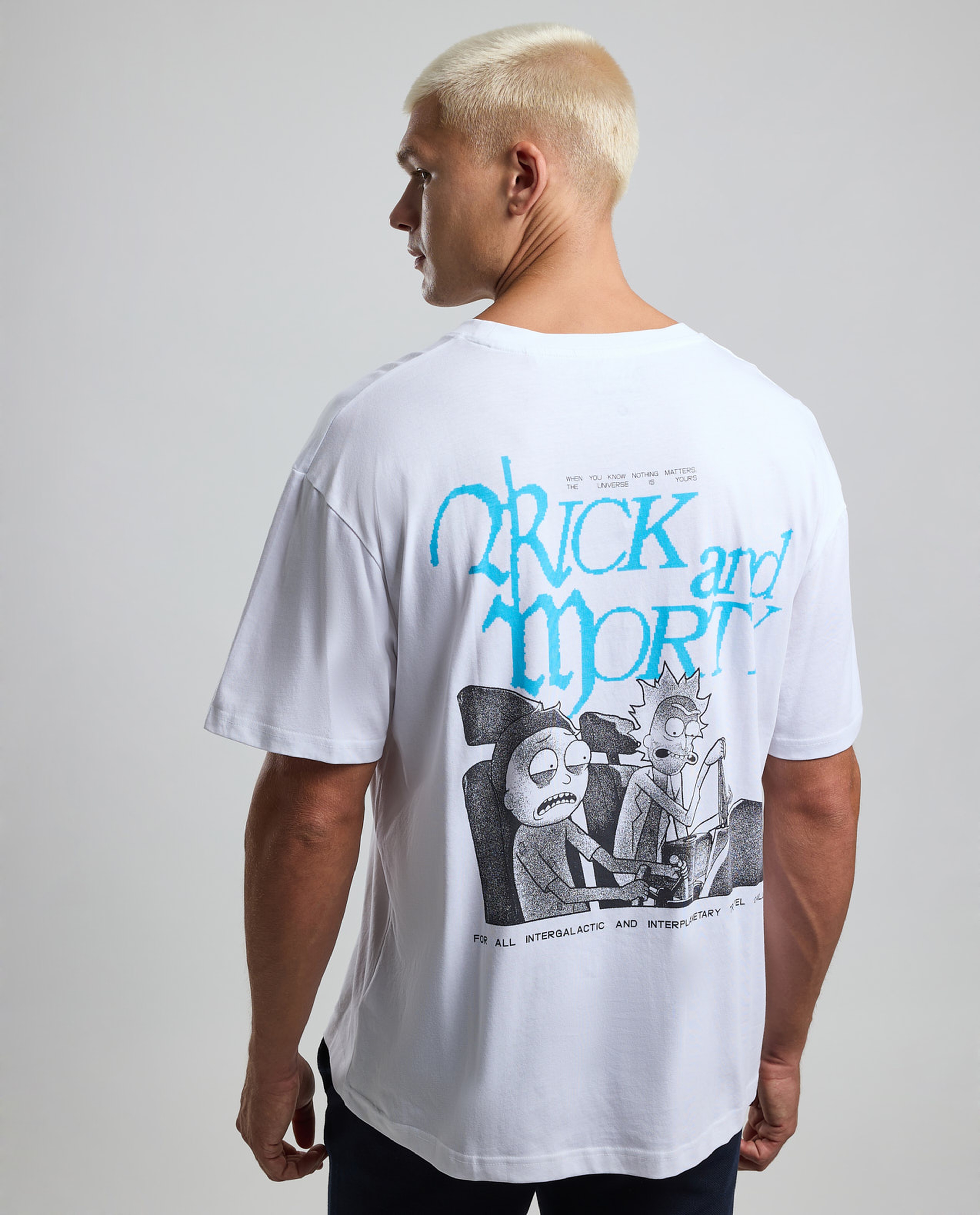 Back Print T-Shirt with Crew Neck and Short Sleeves