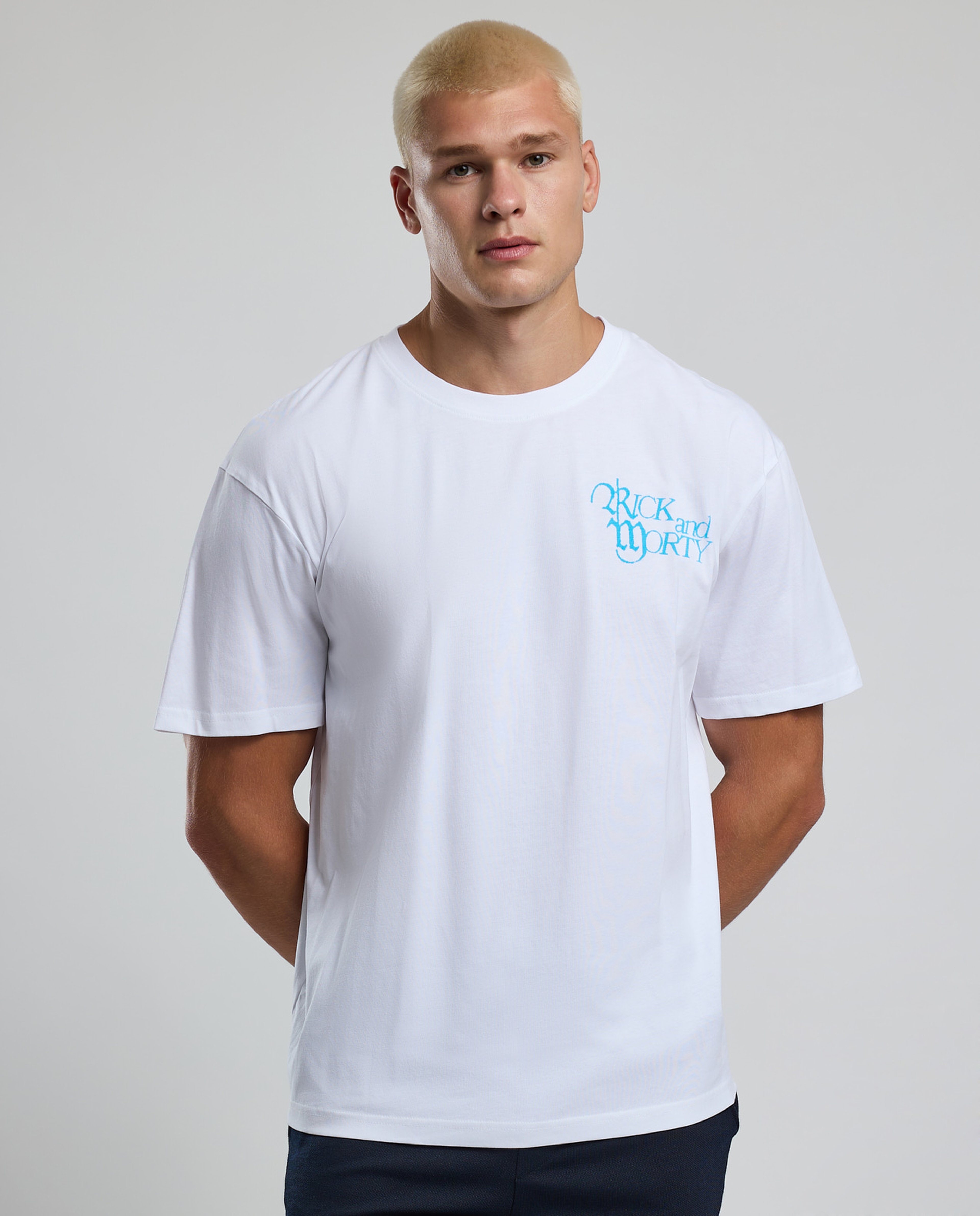 Back Print T-Shirt with Crew Neck and Short Sleeves