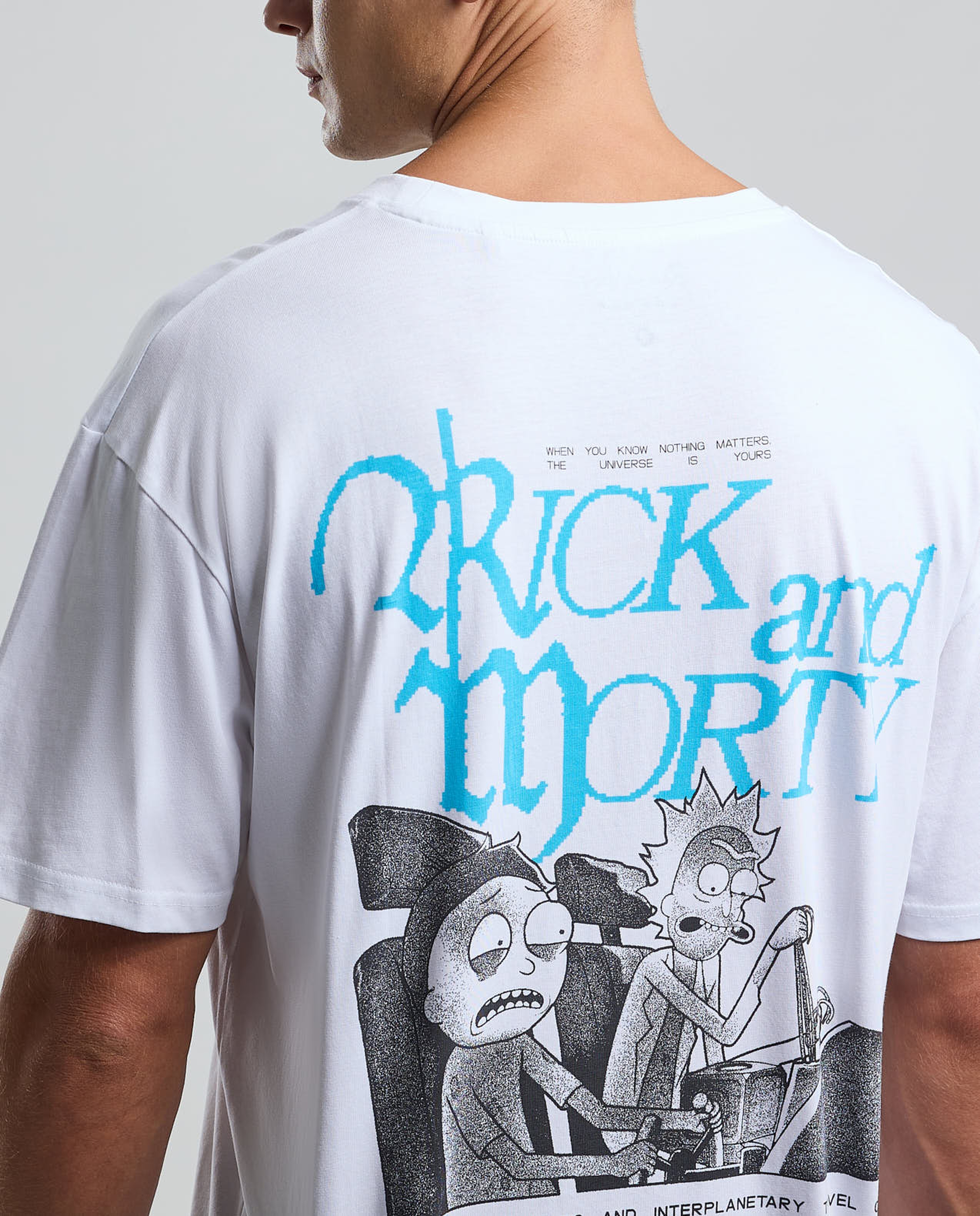 Back Print T-Shirt with Crew Neck and Short Sleeves