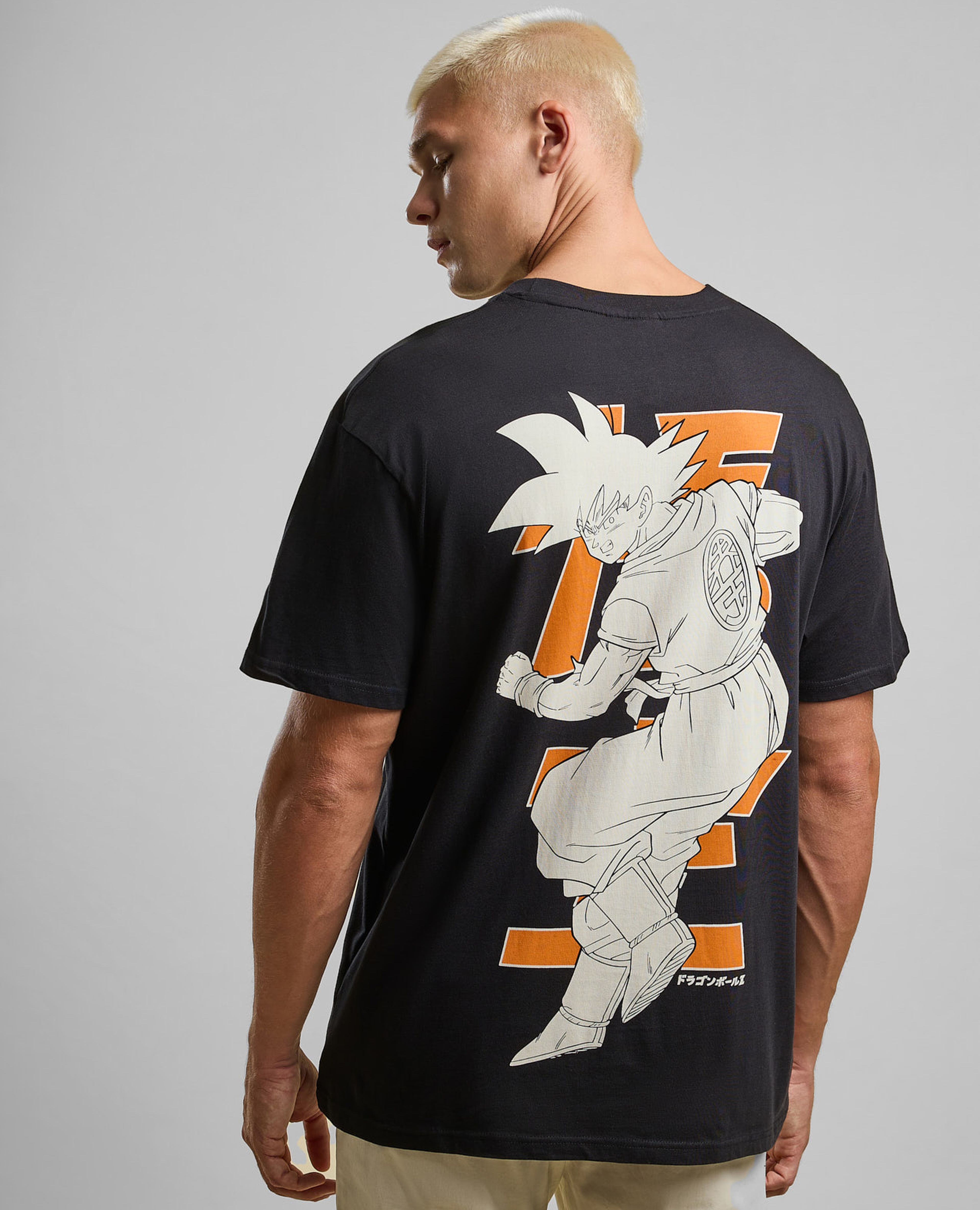 Back Print T-Shirt with Crew Neck and Short Sleeves