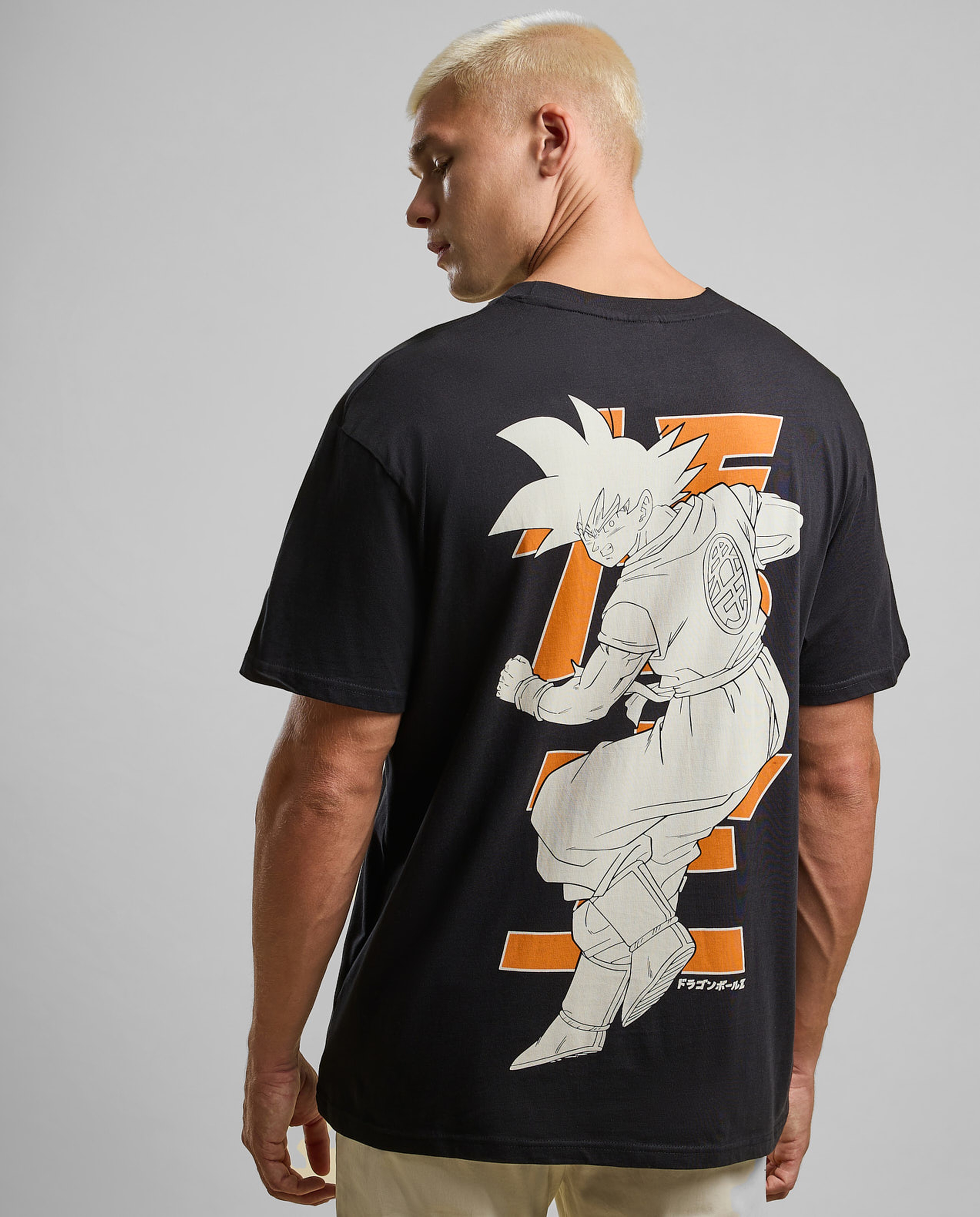 Back Print T-Shirt with Crew Neck and Short Sleeves