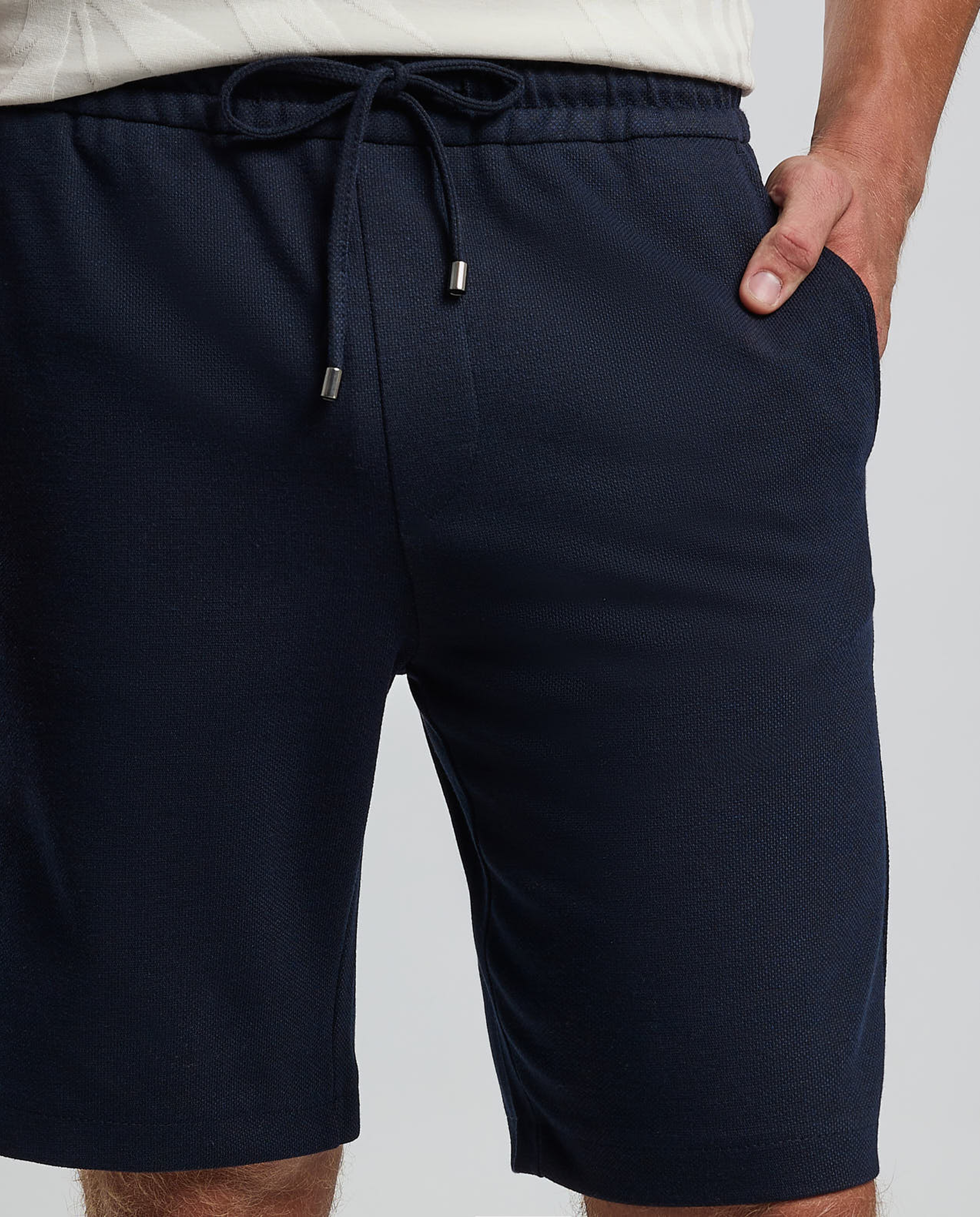 Solid Shorts with Button Closure