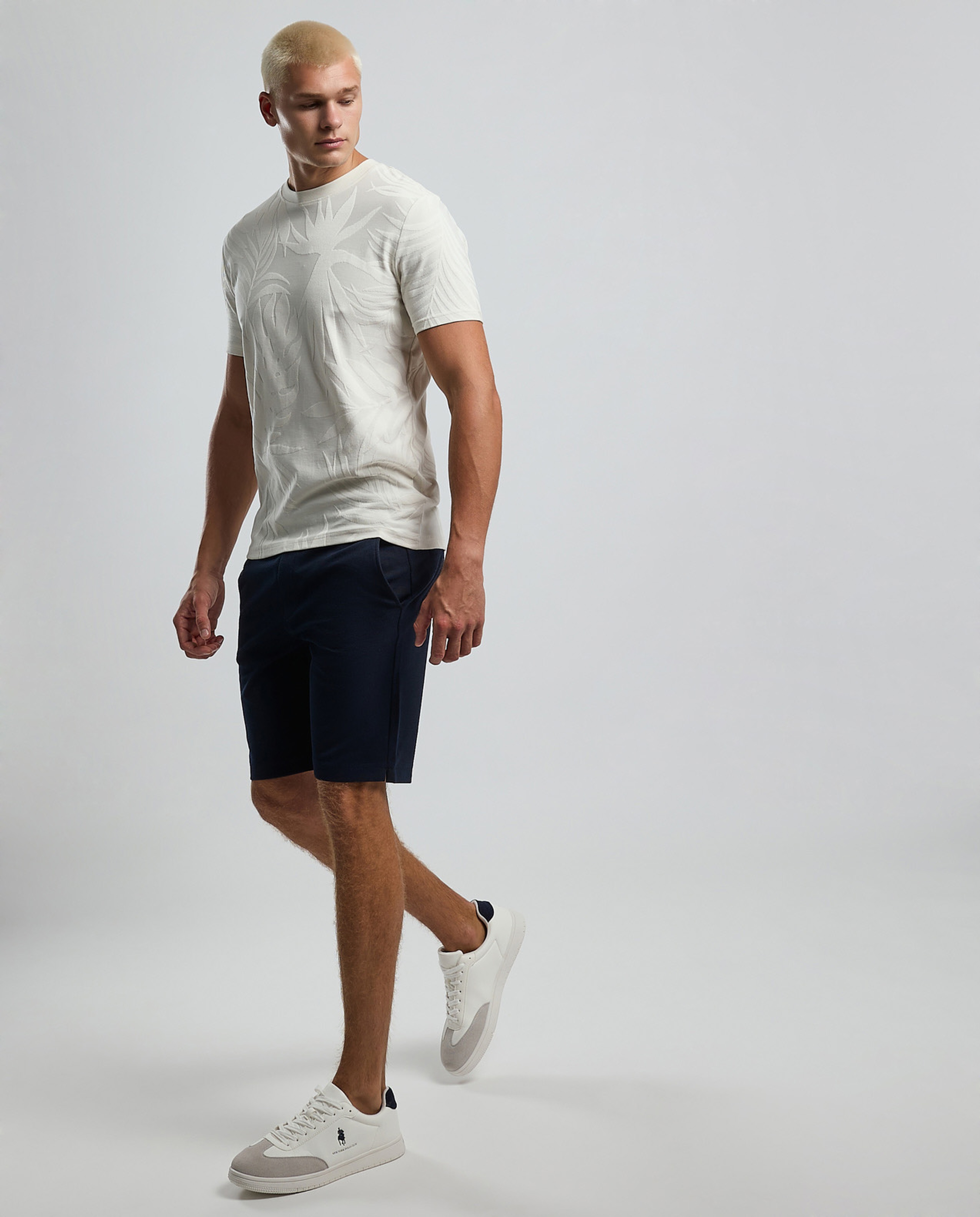 Solid Shorts with Button Closure