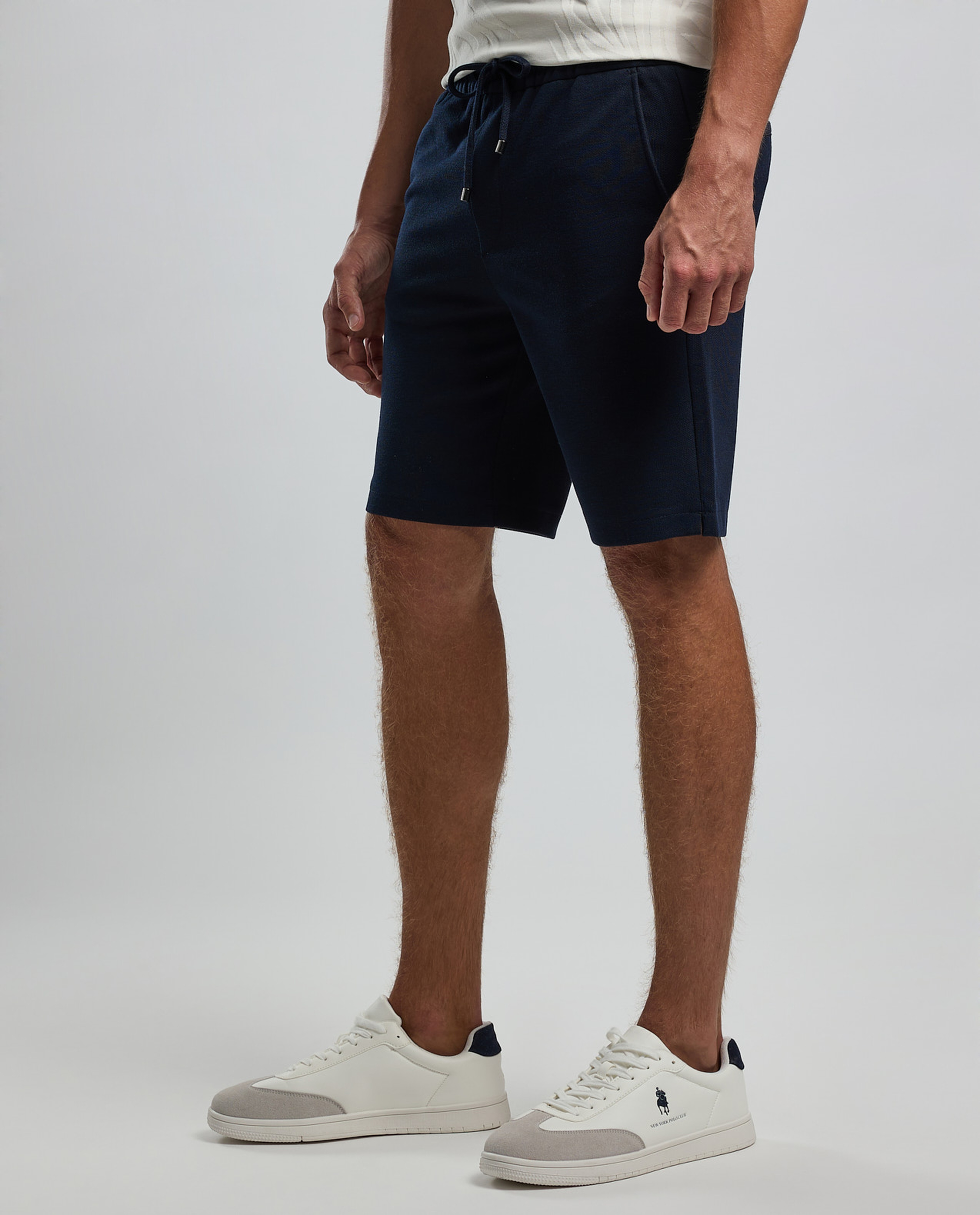Solid Shorts with Button Closure