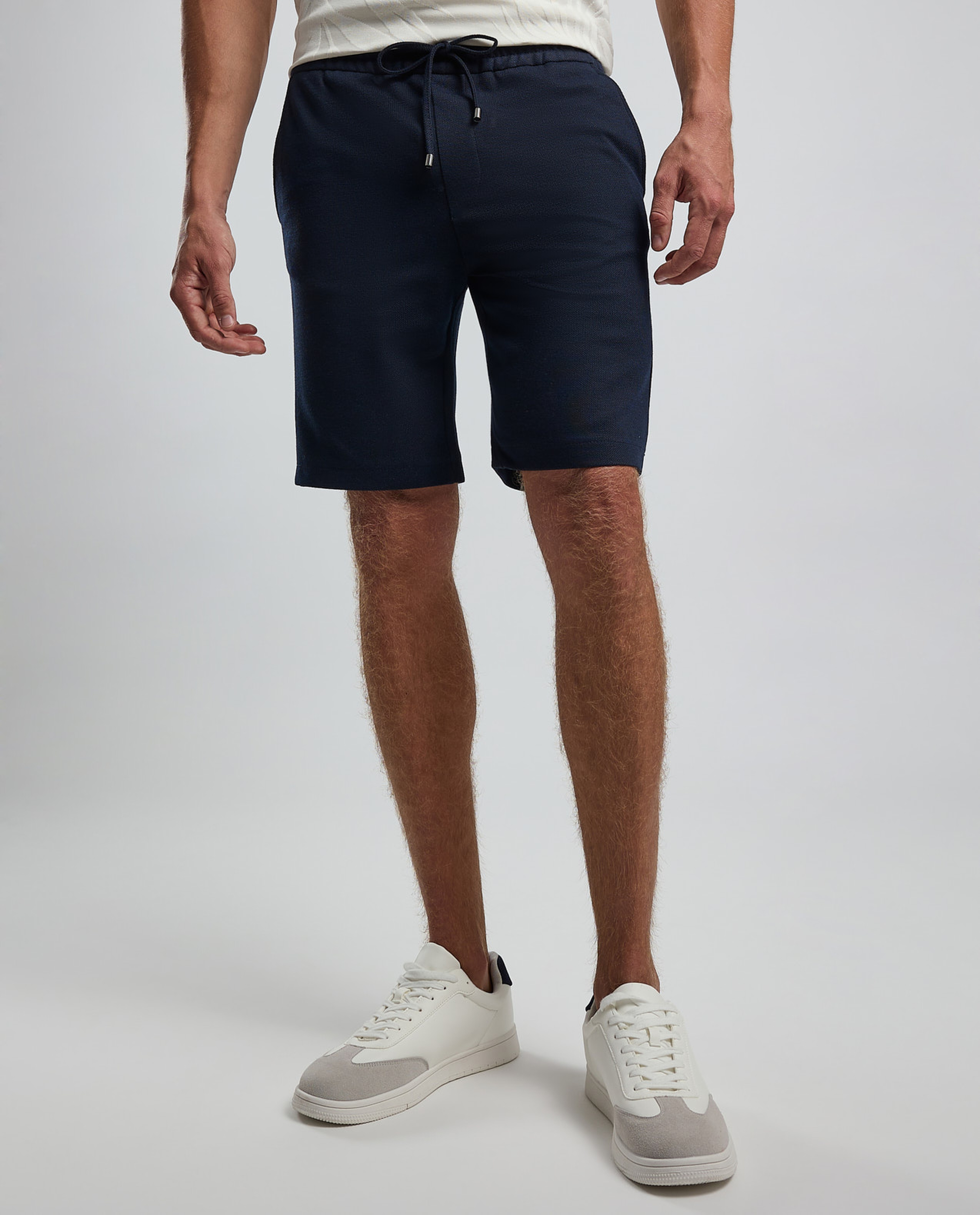 Solid Shorts with Button Closure