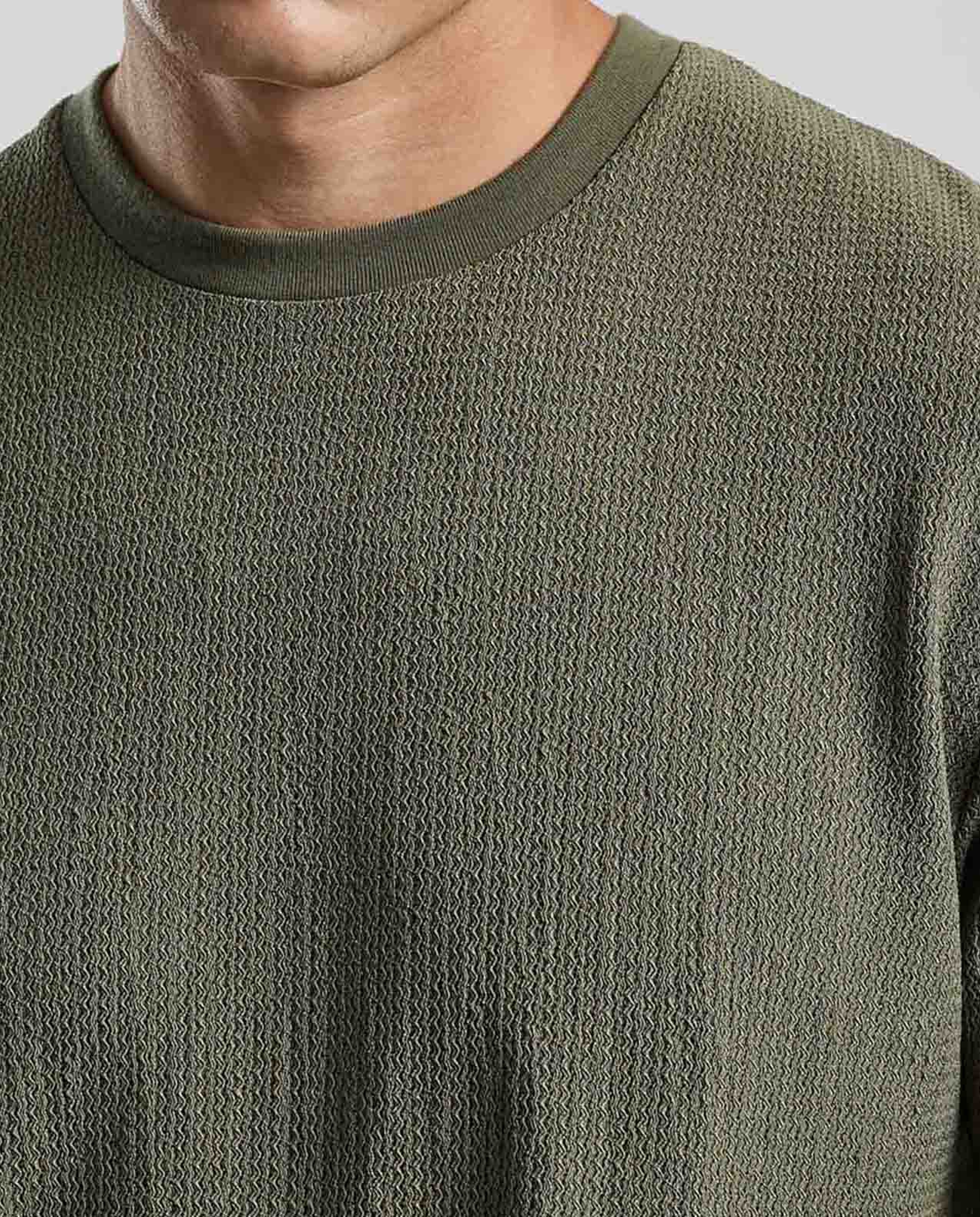 Textured T-Shirt with Crew Neck and Short Sleeves