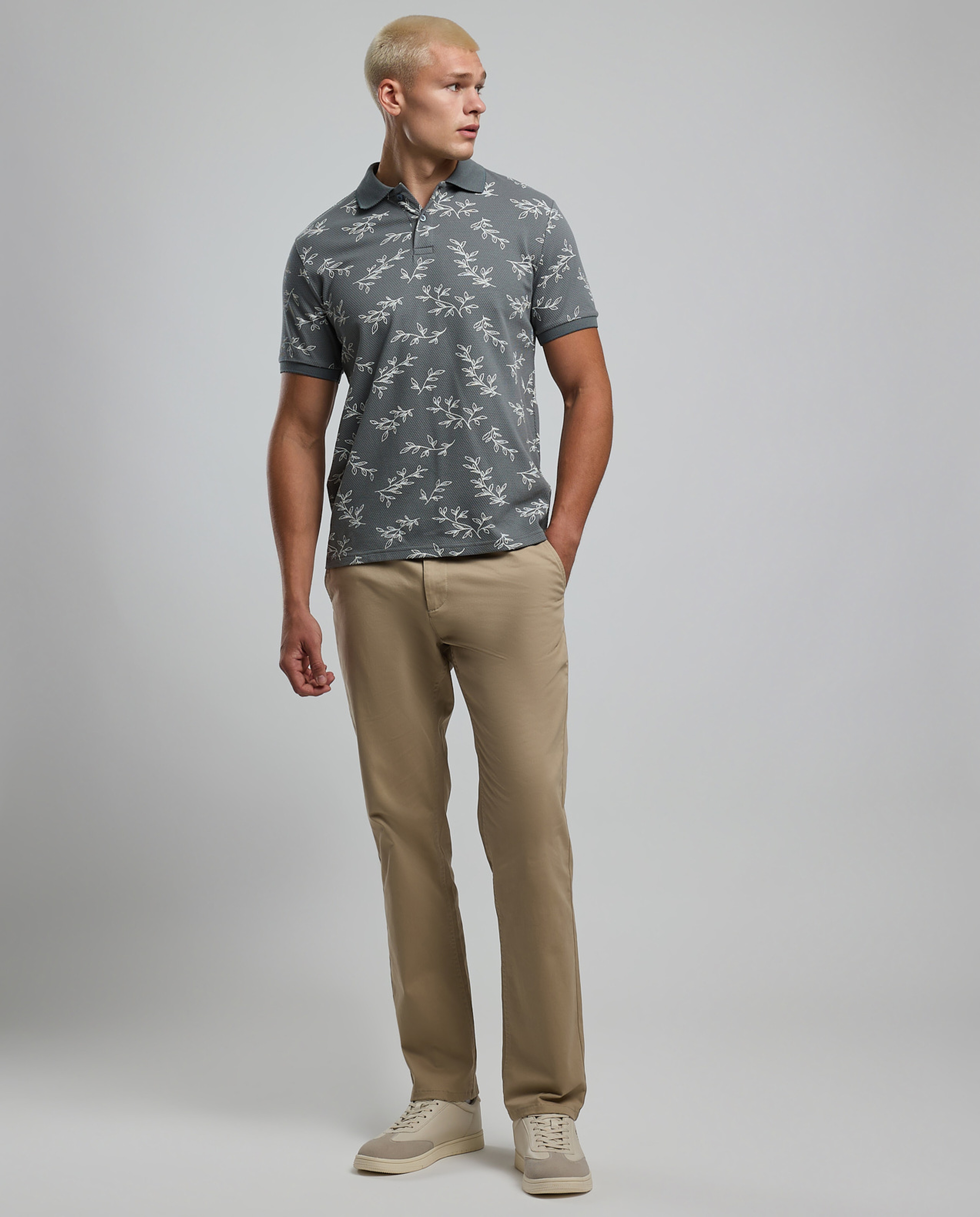 Printed Polo T-Shirt with Short Sleeves