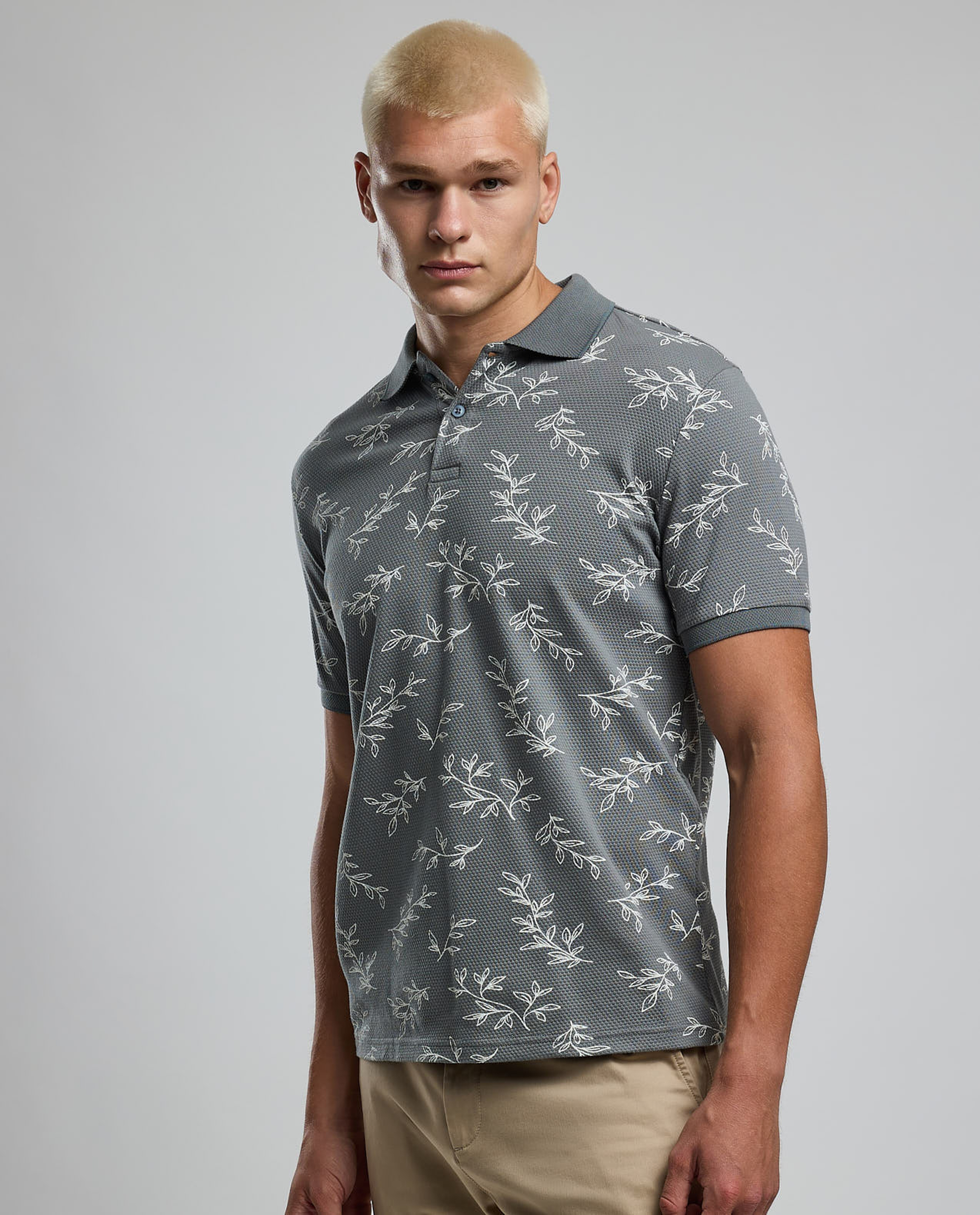 Printed Polo T-Shirt with Short Sleeves