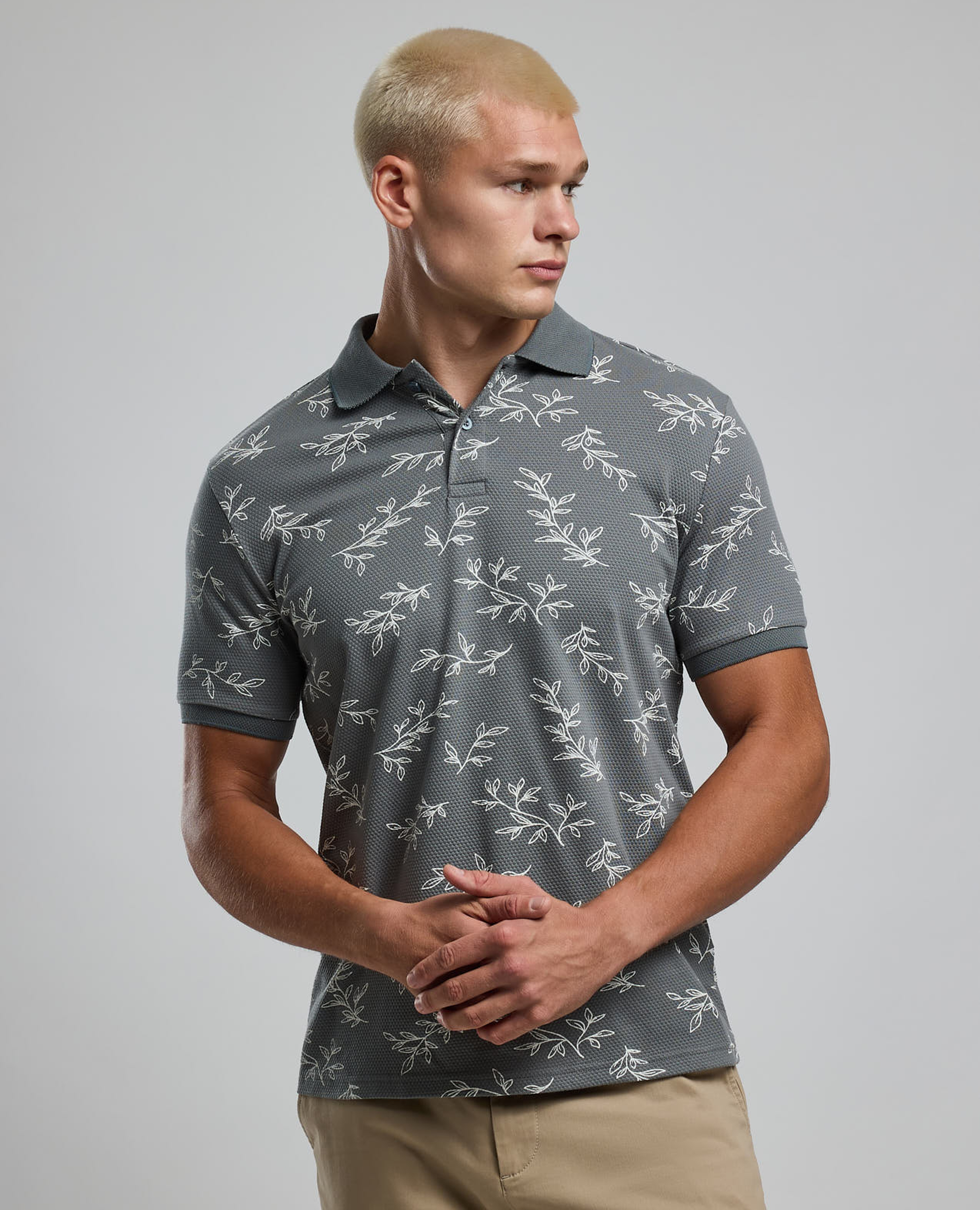 Printed Polo T-Shirt with Short Sleeves