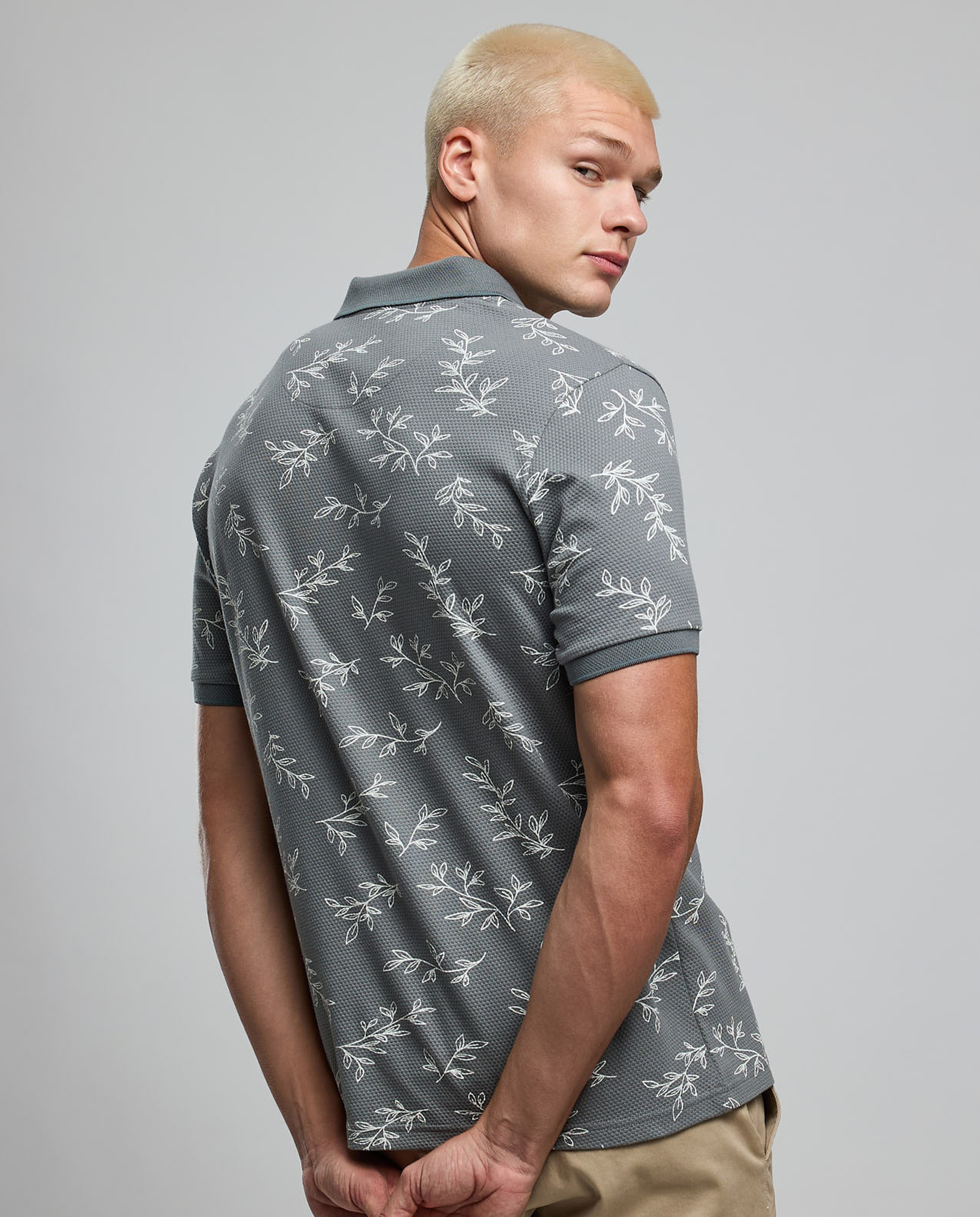 Printed Polo T-Shirt with Short Sleeves