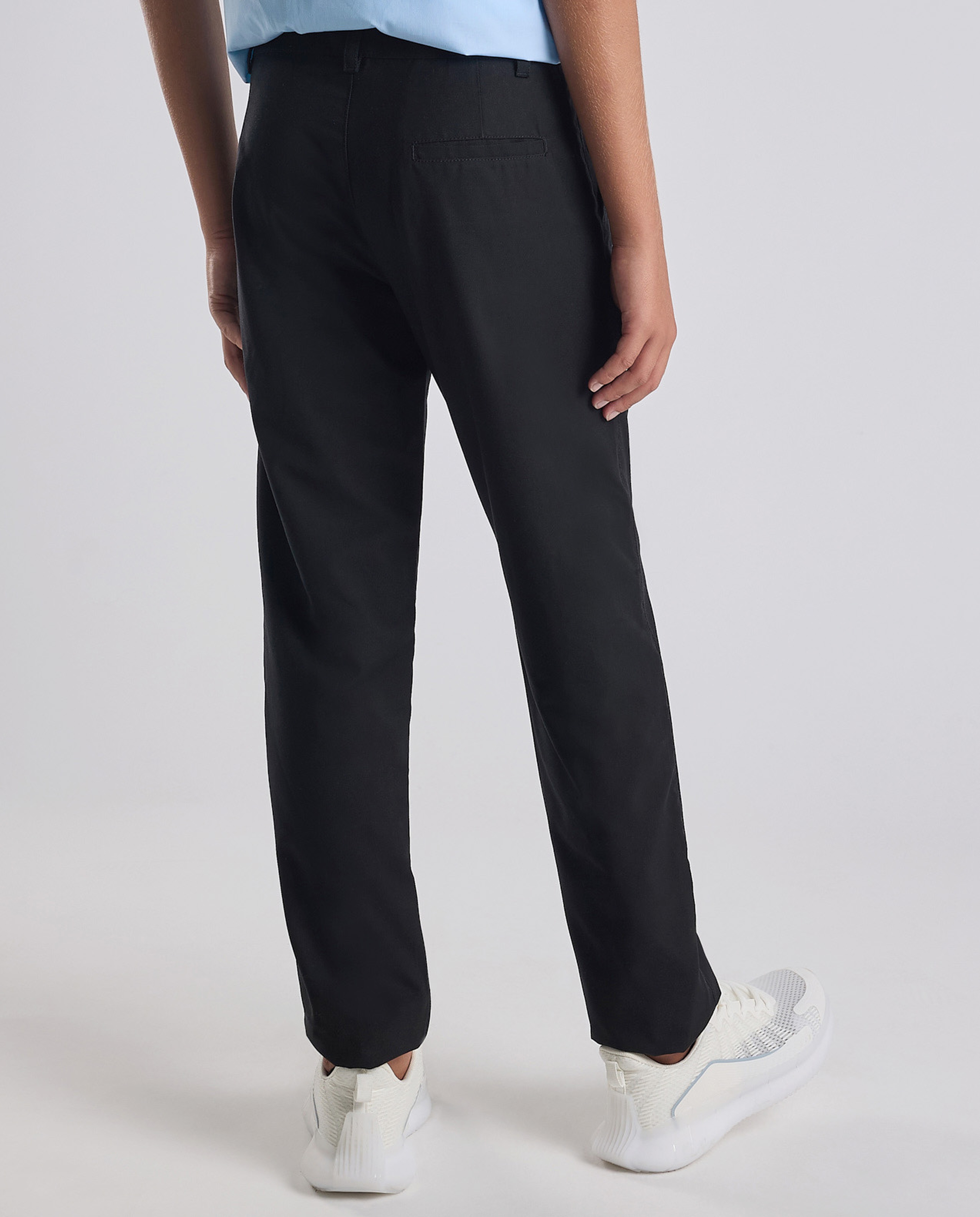 Solid Pants with Button Closure